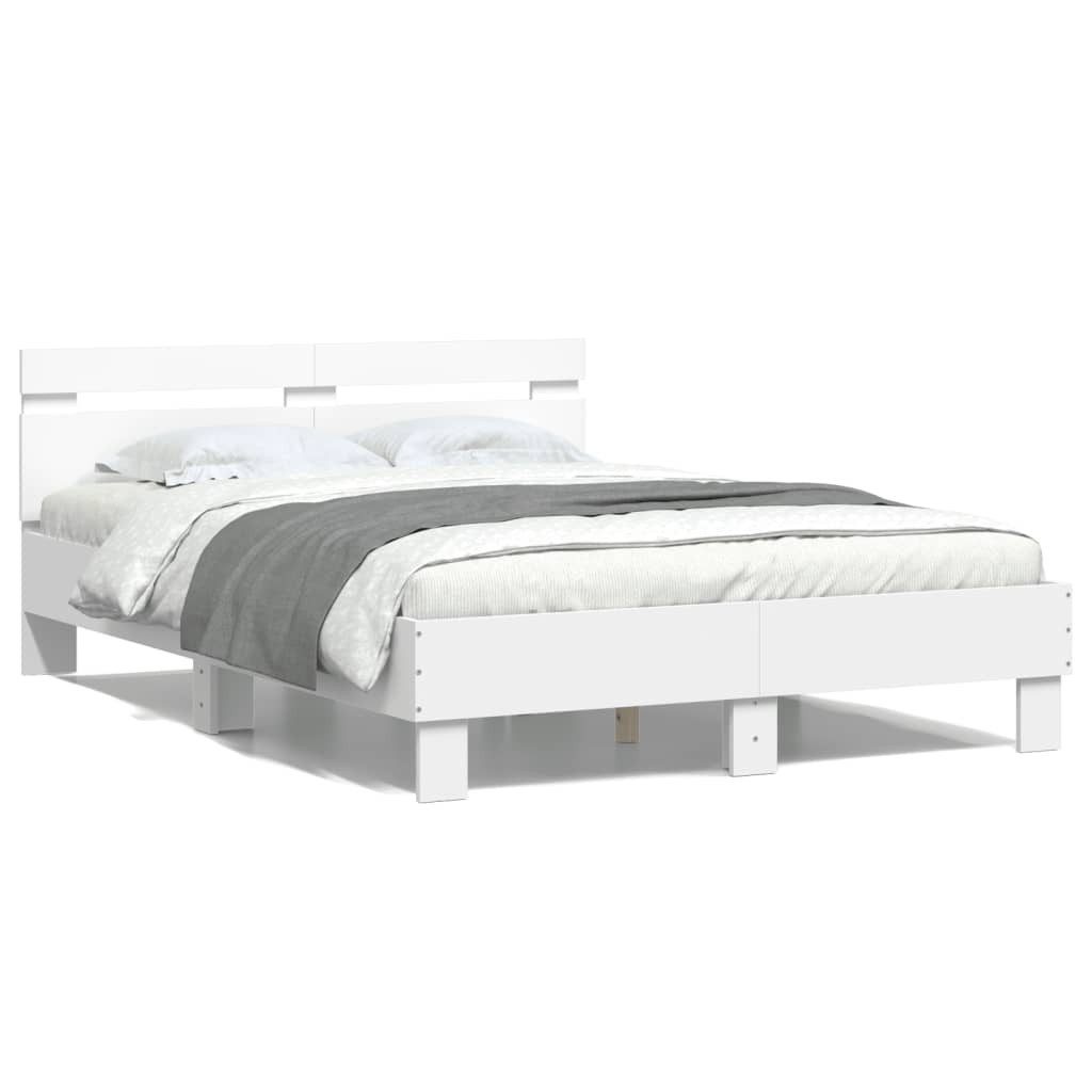 furnicato Bettgestell mit Kopfteil Weiß 120x200 günstig online kaufen