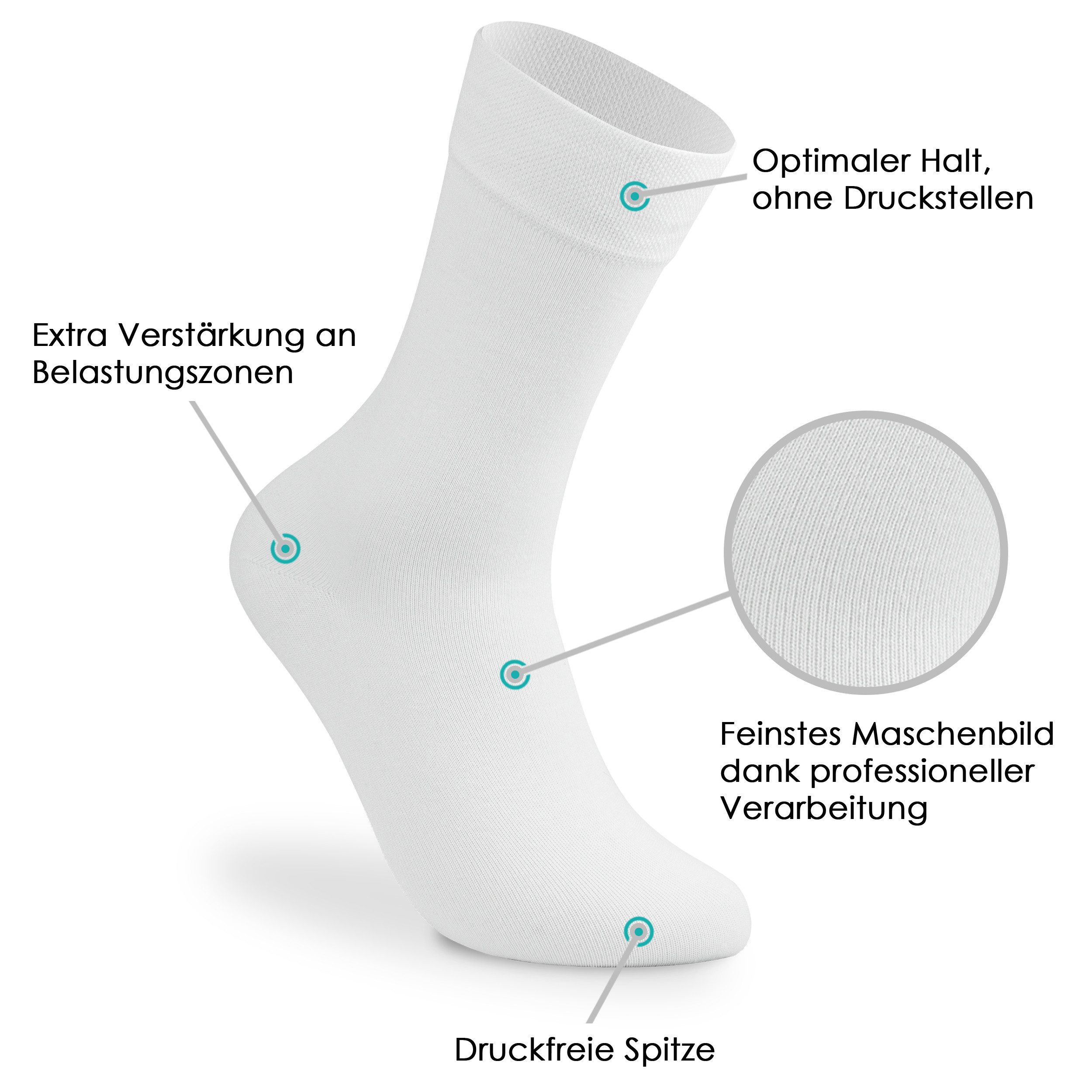 Bärenfuß Businesssocken 8 Paar Herren Damen Premium Business Socken atmungsaktive Baumwolle (ohne spürbare Naht oder Fusseln, plastikfreie Verpackung) – Bild 4 von 5