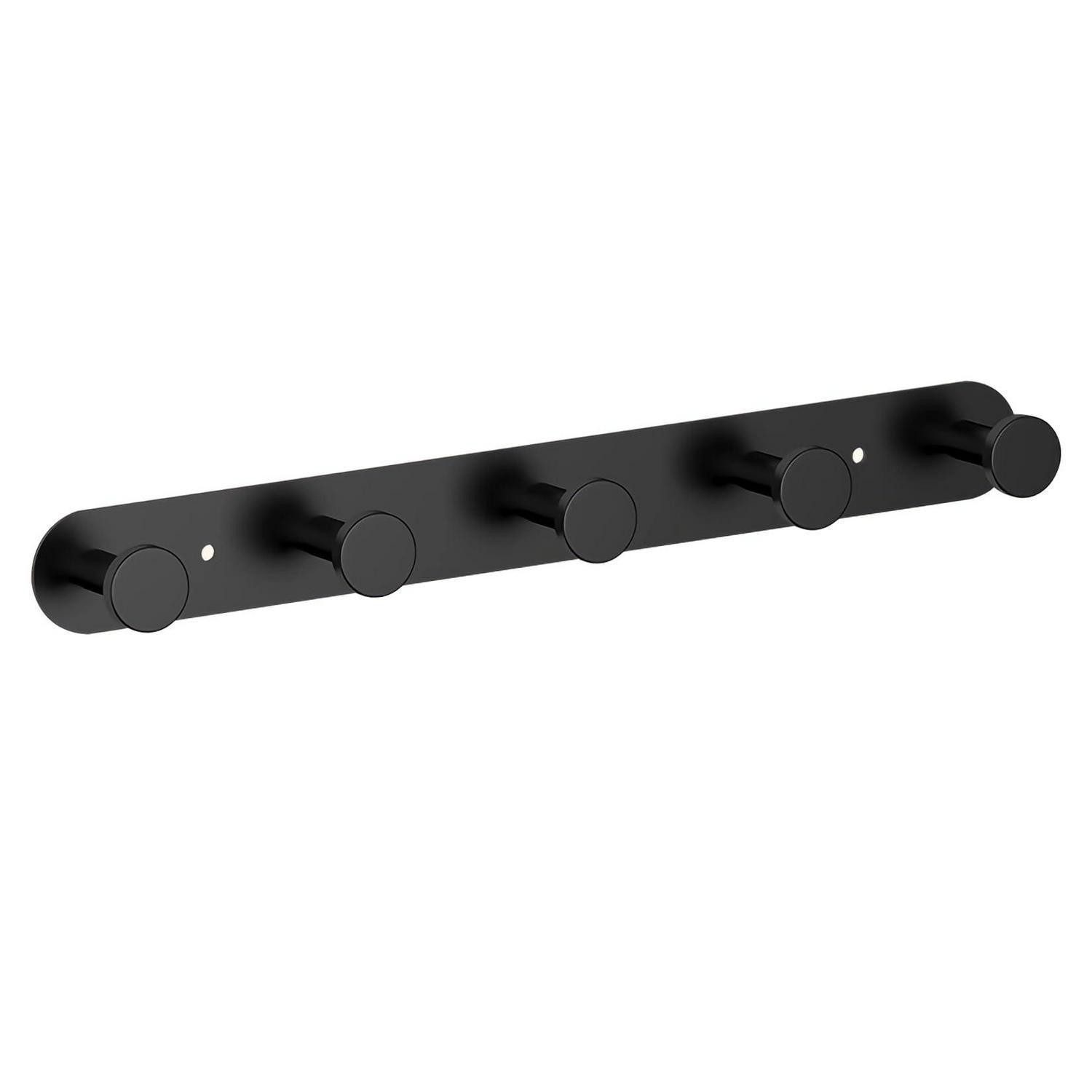 LuxusKollektion Wandhaken Garderobenhaken Edelstahl 5 Haken Schwarz, (5-St)
