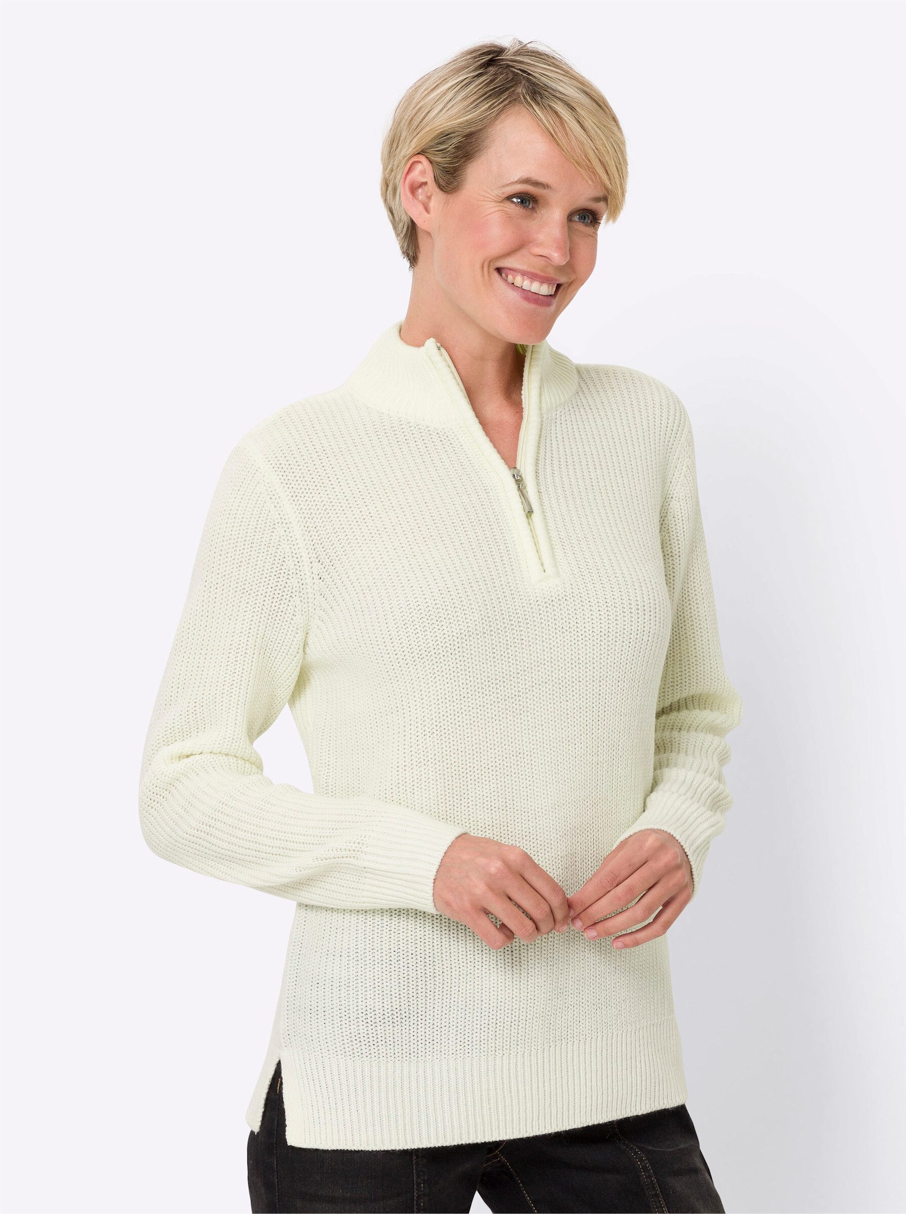 Sieh an! Strickpullover Stehkragenpullover . günstig online kaufen