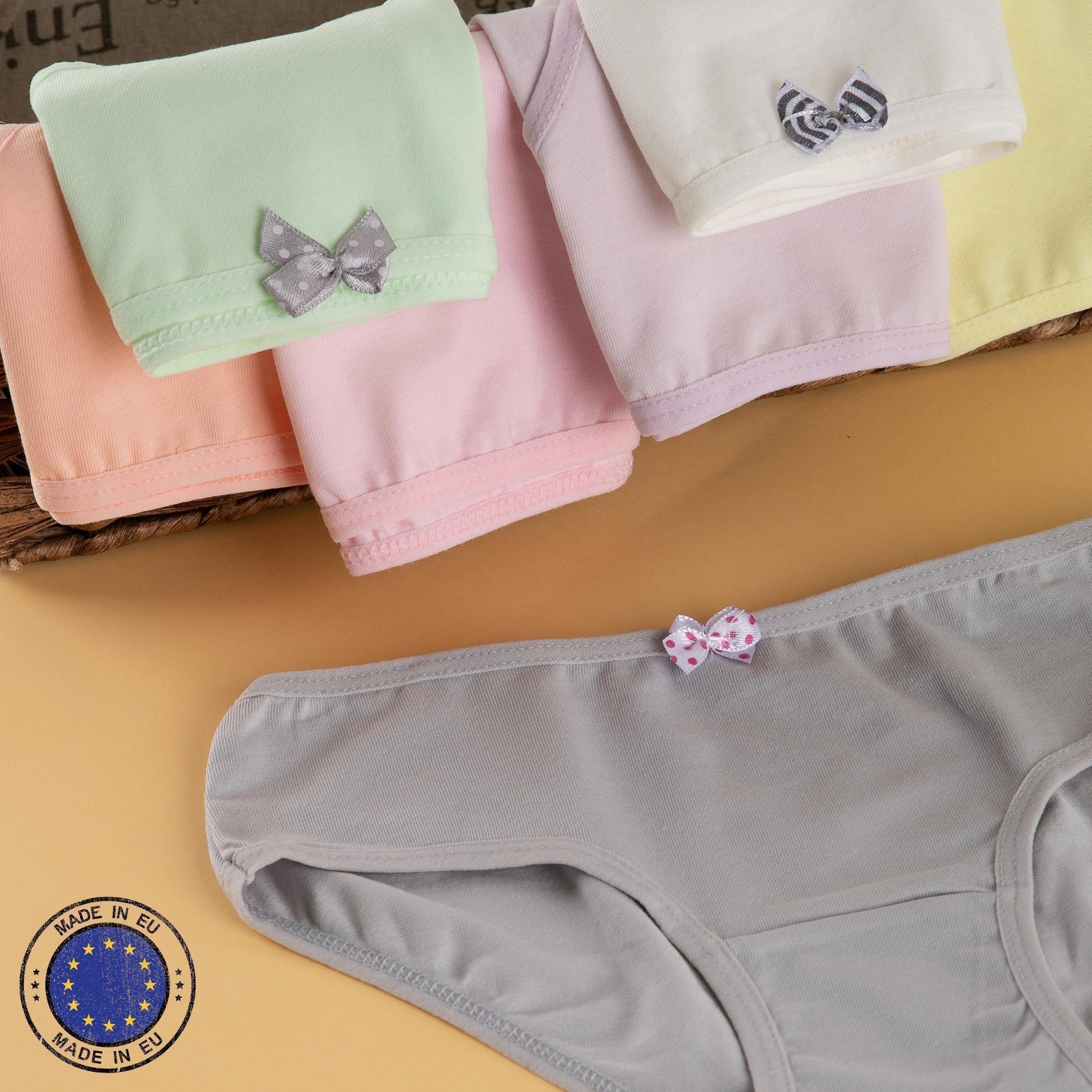 Kinder Slips Unterhosen LOREZA 7-St) Mädchen Unterwäsche Slip Baumwolle (Spar-Packung, 7