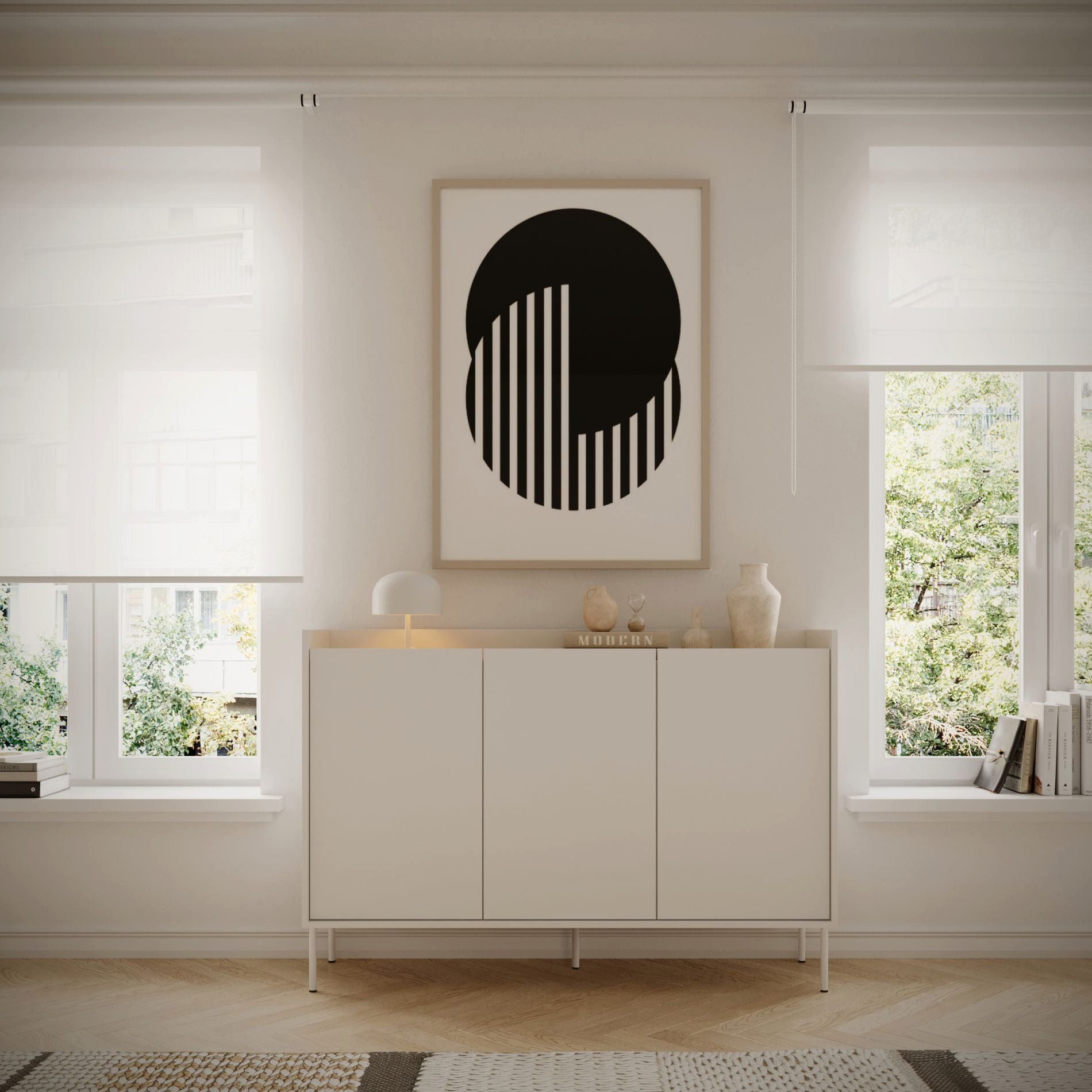 Selsey Sideboard TOVI, 3 Türen, Stauraumfächern und 17 cm Metallfüßen, B 139,8 cm