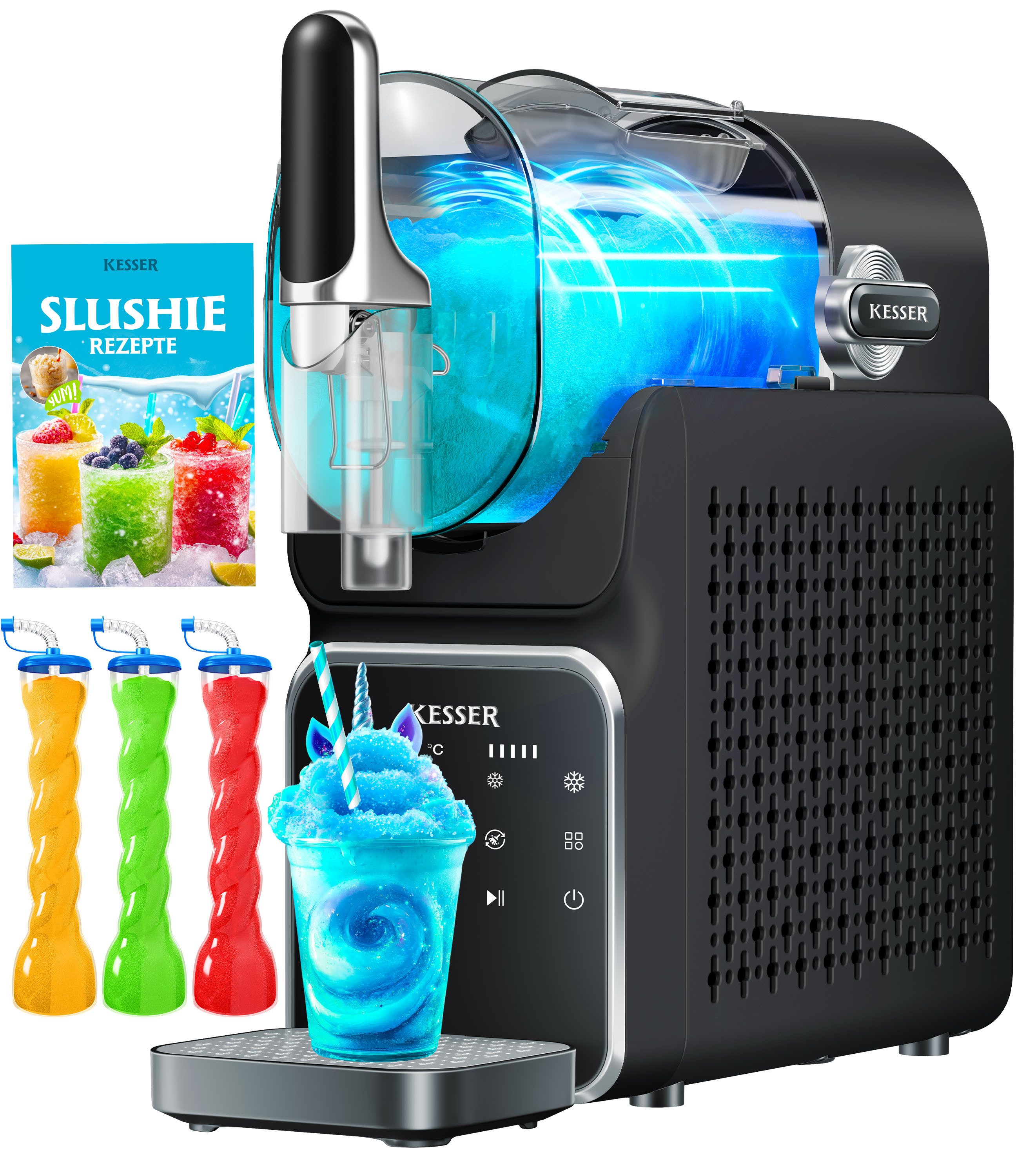 KESSER Slush-Eismaschine Slush Maschine für zu Hause Slushy Ice Maker in 25 min & 6 Programmen, 2 l, für Slush, Eis-Cocktails, Frappés, Milchshakes & gefrorenen Saft