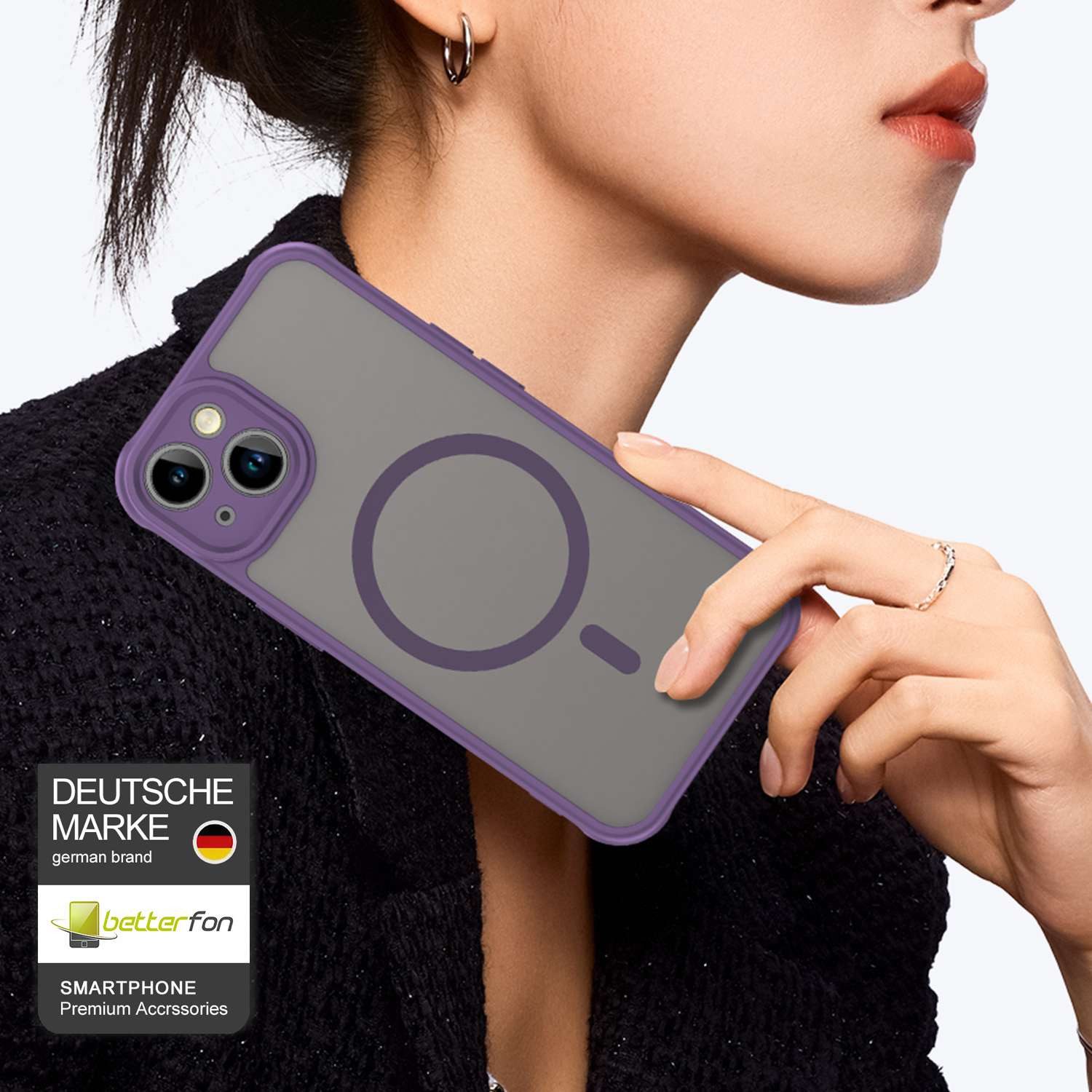 betterfon Handyhülle für Apple iPhone Schutzhülle Case, Magnetisches Laden, mattes Design, kratzfest & stoßfest verarbeitet