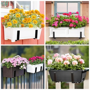 DOPWii Blumenkastenhalter 4 Stück Pflanzkastenhalter für Terrassengeländer und Pflanzkübel, 4-St., im Freien Verstellbarer Pflanzkastenhalter, kein Bohren erforderlich