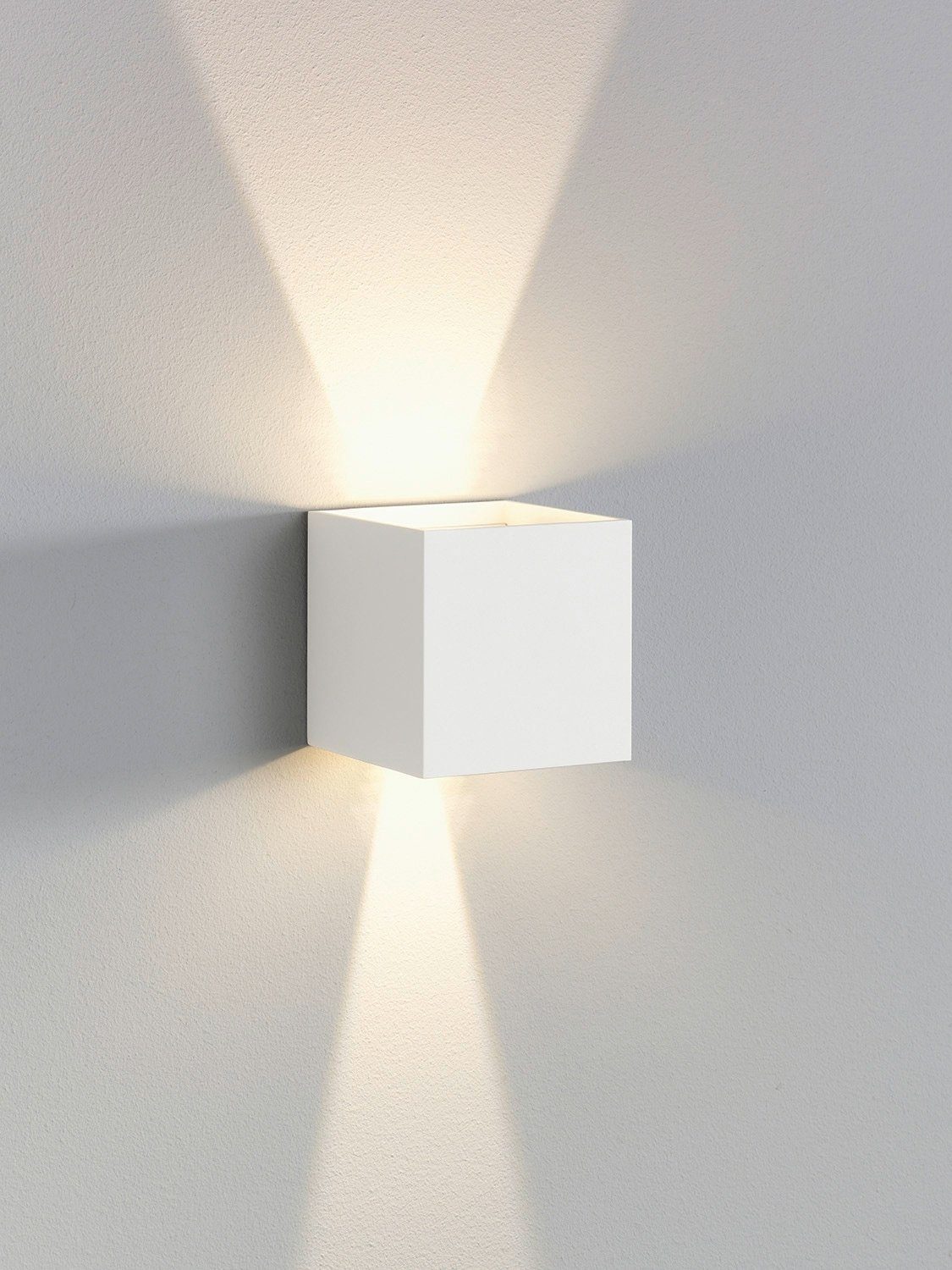 casa NOVA LED Außen-Wandleuchte CUBI, 2-flammig, Weiß, Aluminium, IP54,  einstellbarer Strahlwinkel, LED fest integriert, Warmweiß, B 10 x H 10 cm,  mit einer Größe von 10 x 10 cm