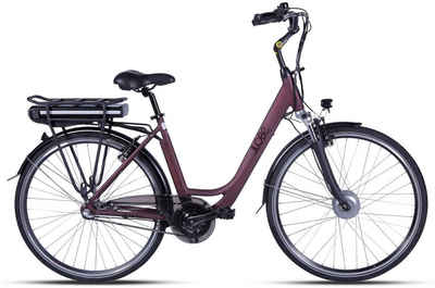 LLobe E-Bike Metropolitan JOY 2.0 bordeaux-rot 36V / 15,6Ah, 7 Gang Shimano 7-Gang Shimano Nexus Nabenschaltung Schaltwerk, Nabenschaltung, Frontmotor, 562 Wh Akku