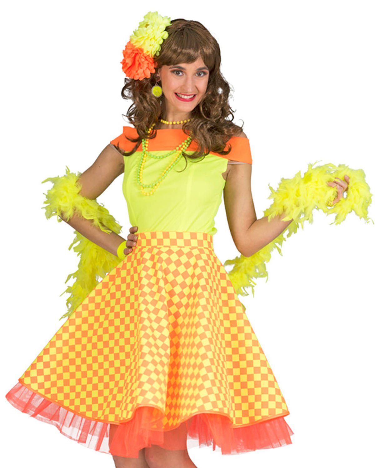 Funny Fashion Kostüm 50er Jahre Kostüm - Damen Tellerrock mit Unterrock günstig online kaufen