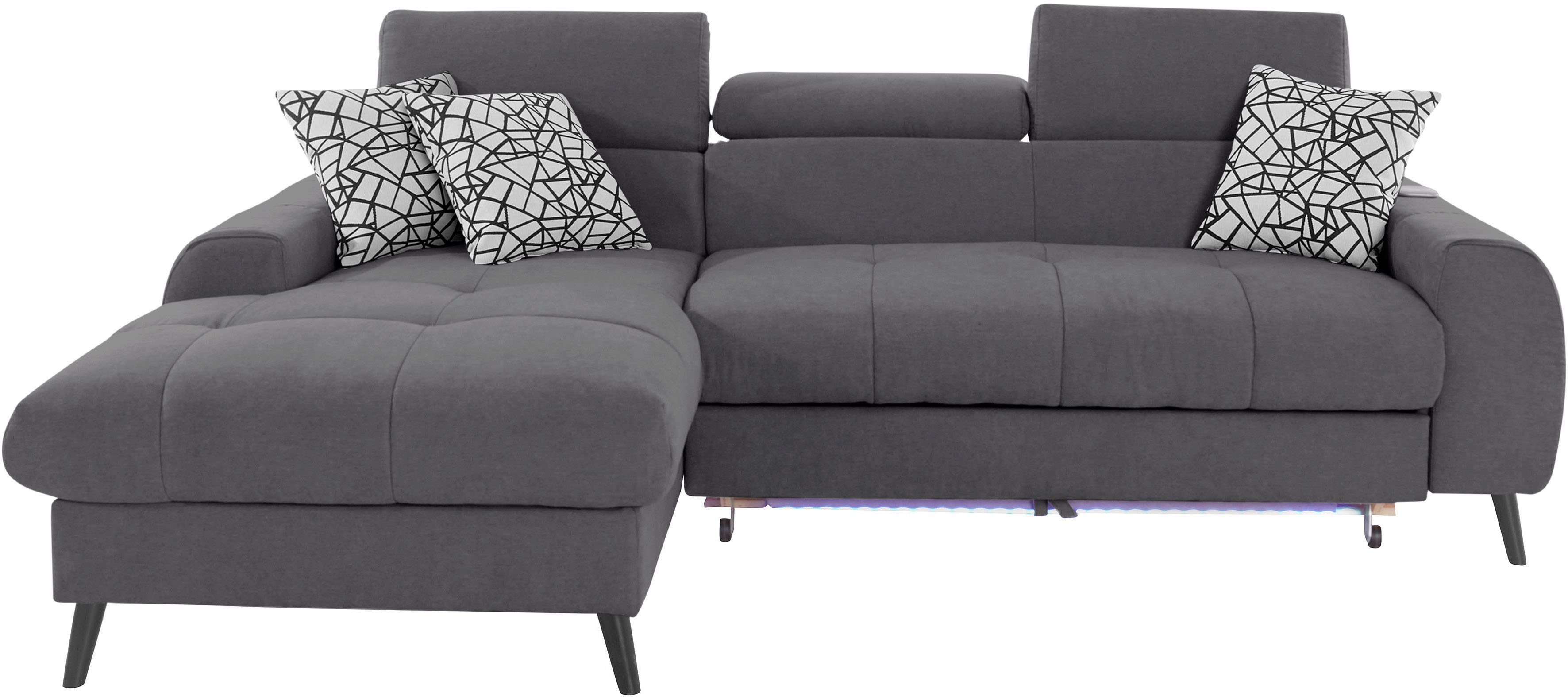 COTTA Ecksofa "Mia L-Form mit 3 Zierkissen", wahlweise mit Bettfunktion, Be günstig online kaufen