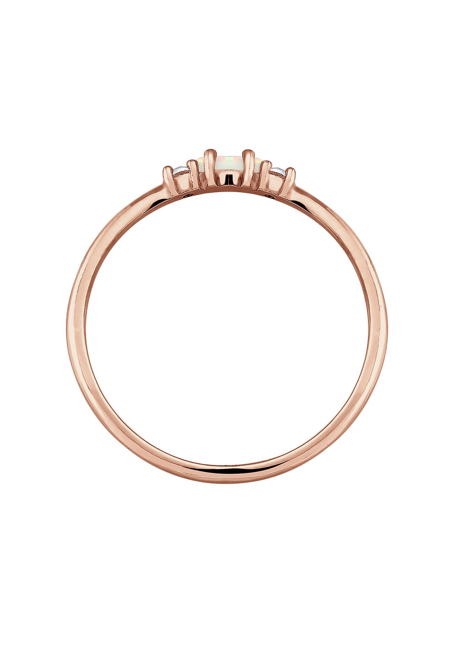 Elli Fingerring Opal Marquise und Zirkonia 925 Sterling Silber