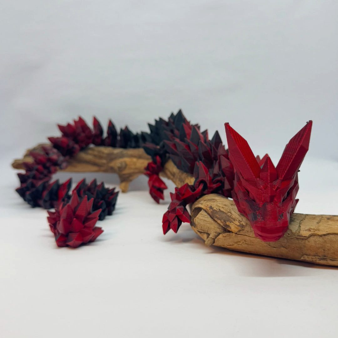 UDINGO Dekofigur Kristall-Drache in Schwarz-Rot 65 günstig online kaufen