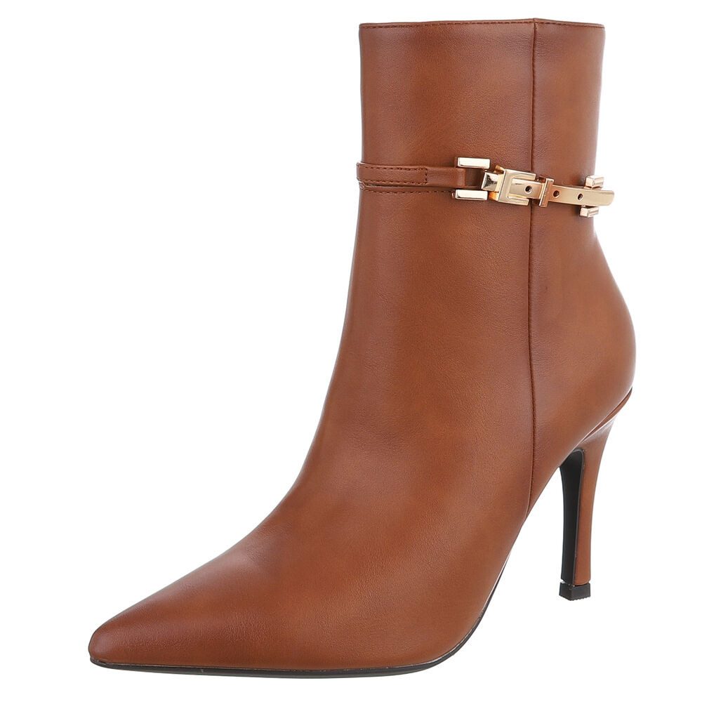 Damen Kniehohe Stiefel mit Stilettoabsatz - Raffung mit Schnallenriemen