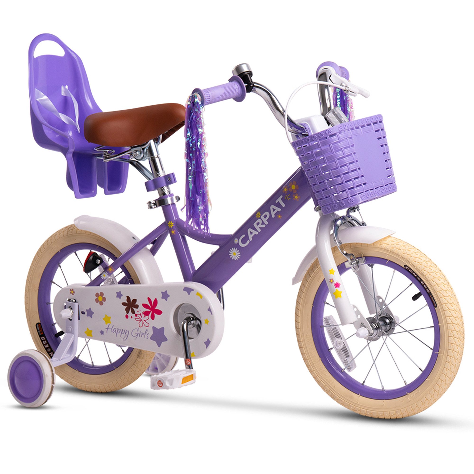 CARPAT SPORT Kinderfahrrad 14 16 Zoll Kinderfahrrad für 3-7 Jahre, 1 Gang, Kettenschaltung, Mädchen Jungen Fahrrad Bike mit Stützräder ab 3 Jahre