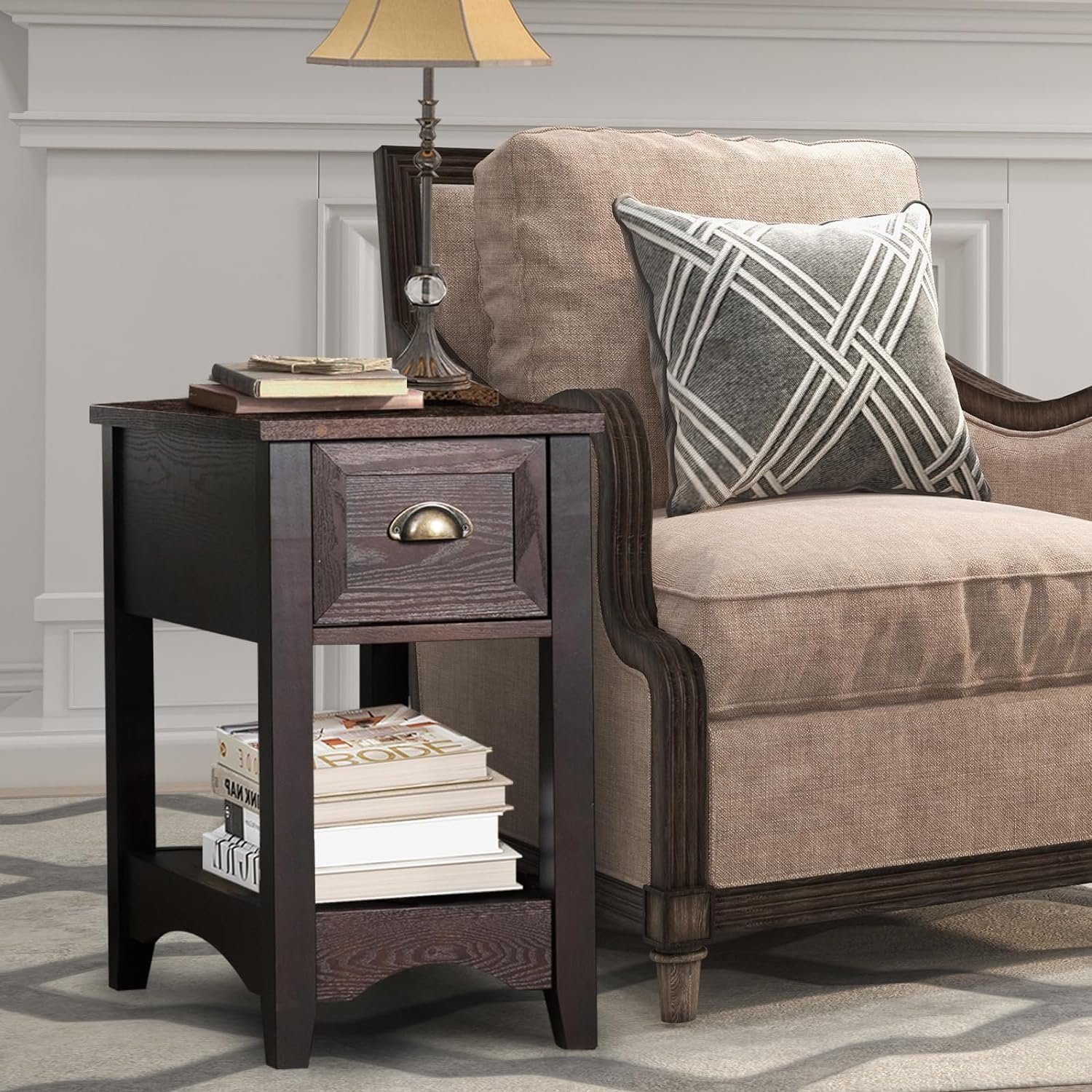 KOMFOTTEU Beistelltisch Nachttisch (2-St), mit Schublade günstig online kaufen