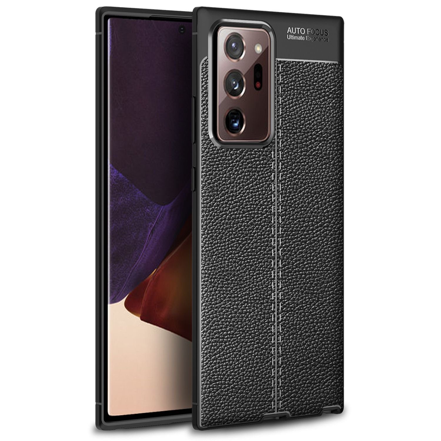 Nalia Smartphone-Hülle Samsung Galaxy Note 20 Ultra, Leder-Look Silikon Hülle / Anti-Fingerabdruck / Kratzfest / Rutschfest