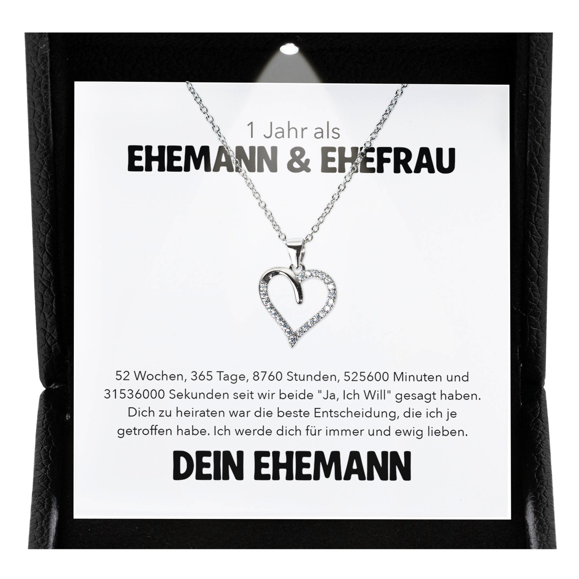 Valentinstagsgeschenk 22Feels Schmuckset 1. Hochzeitstag Geschenk Ehefrau Ich Liebe Dich Kette Herz Frauen (inkl. Geschenktasche, Karte, Poliertuch, B