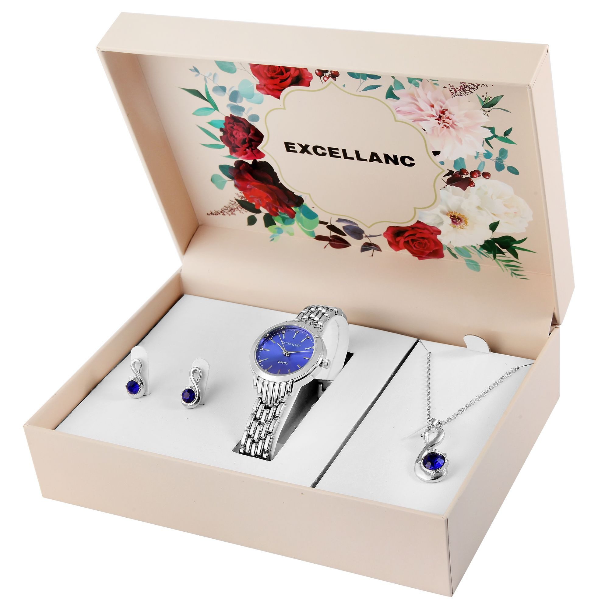 Schmuckset 1800232 Excellanc Geschenkset mit Damenuhr, Halskette und