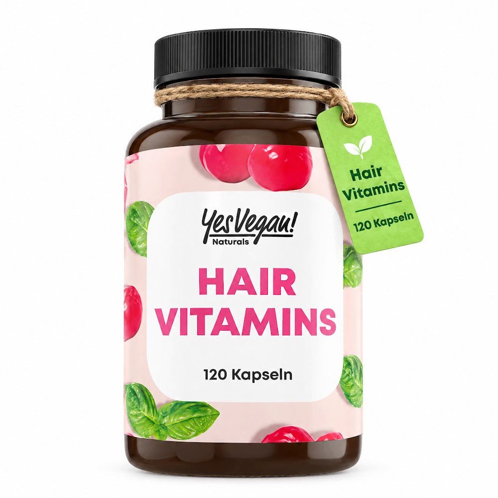 Yes Vegan Haarvitamine mit Biotin, Zink, Selen, Hair Vitamins Kapseln, 120 St., 80 g, vegan, laktosefrei, glutenfrei