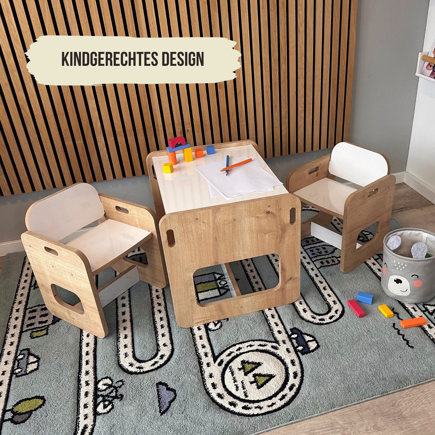 Malino Kindersitzgruppe Kindertisch mit 2 Stühlen, günstig online kaufen