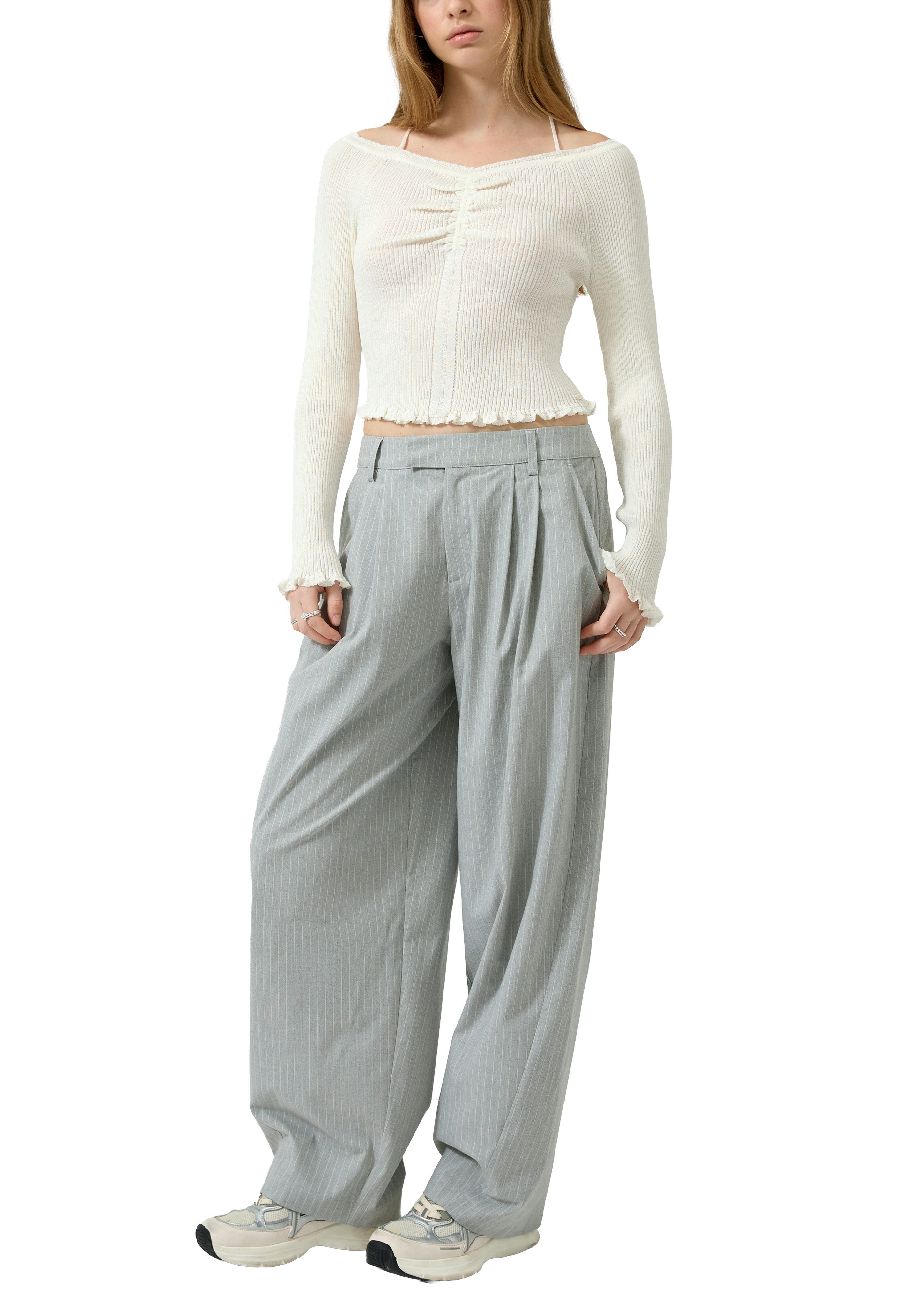 QS Stoffhose mit Streifen Muster