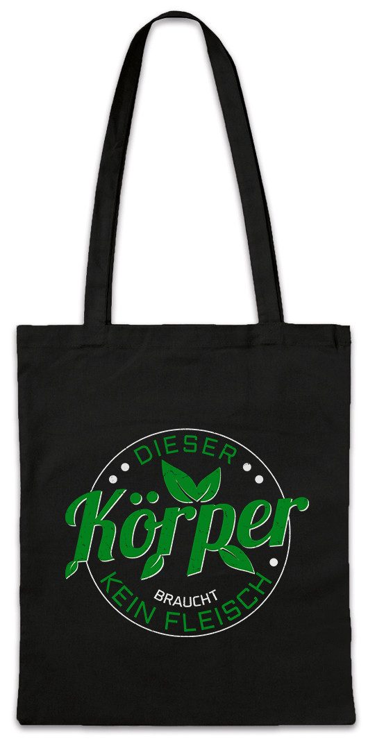 Beuteltasche Dieser Körper braucht Kein Fleisch Stofftasche No Meat Motto