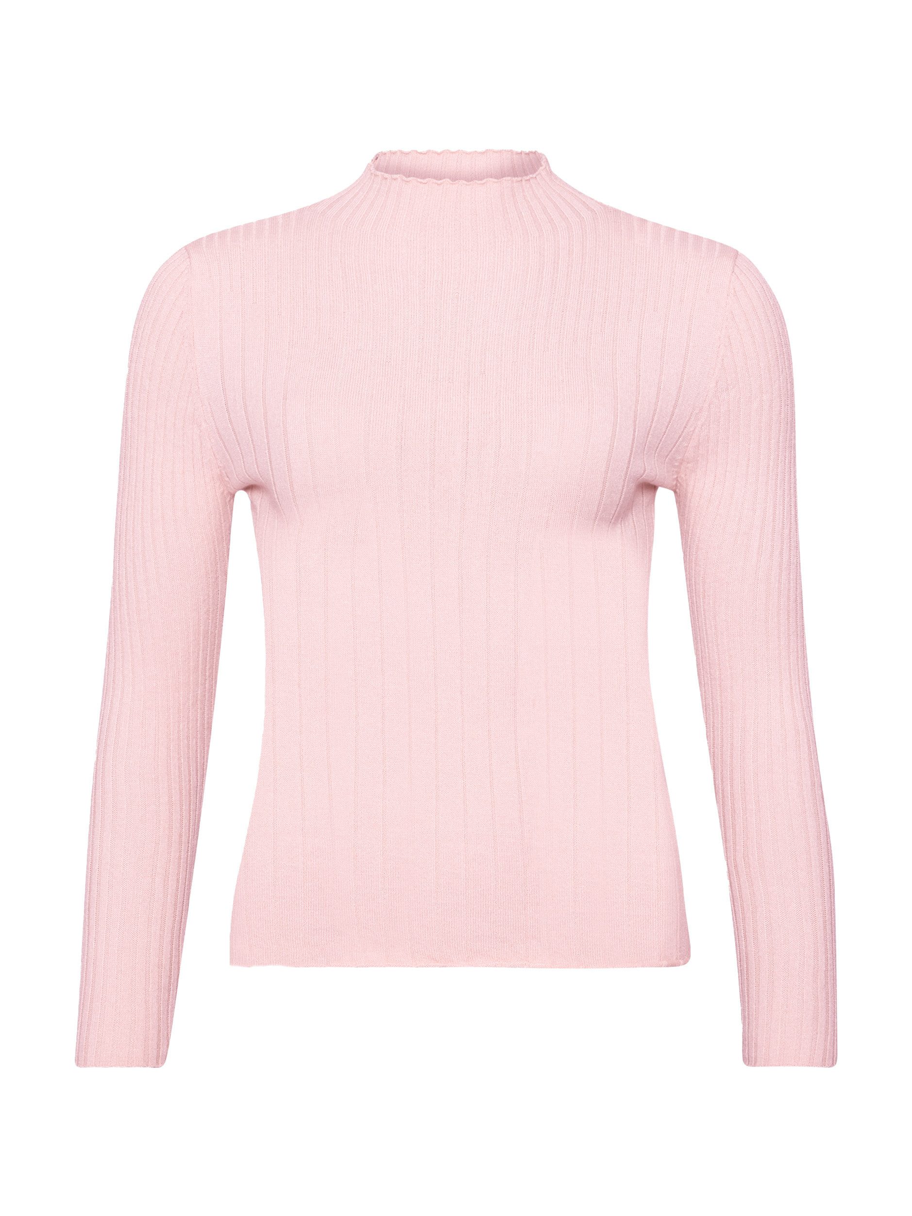 SASSYCLASSY Langarmshirt Rippstrickoberteil mit Stehkragen Damen Figurbeton günstig online kaufen