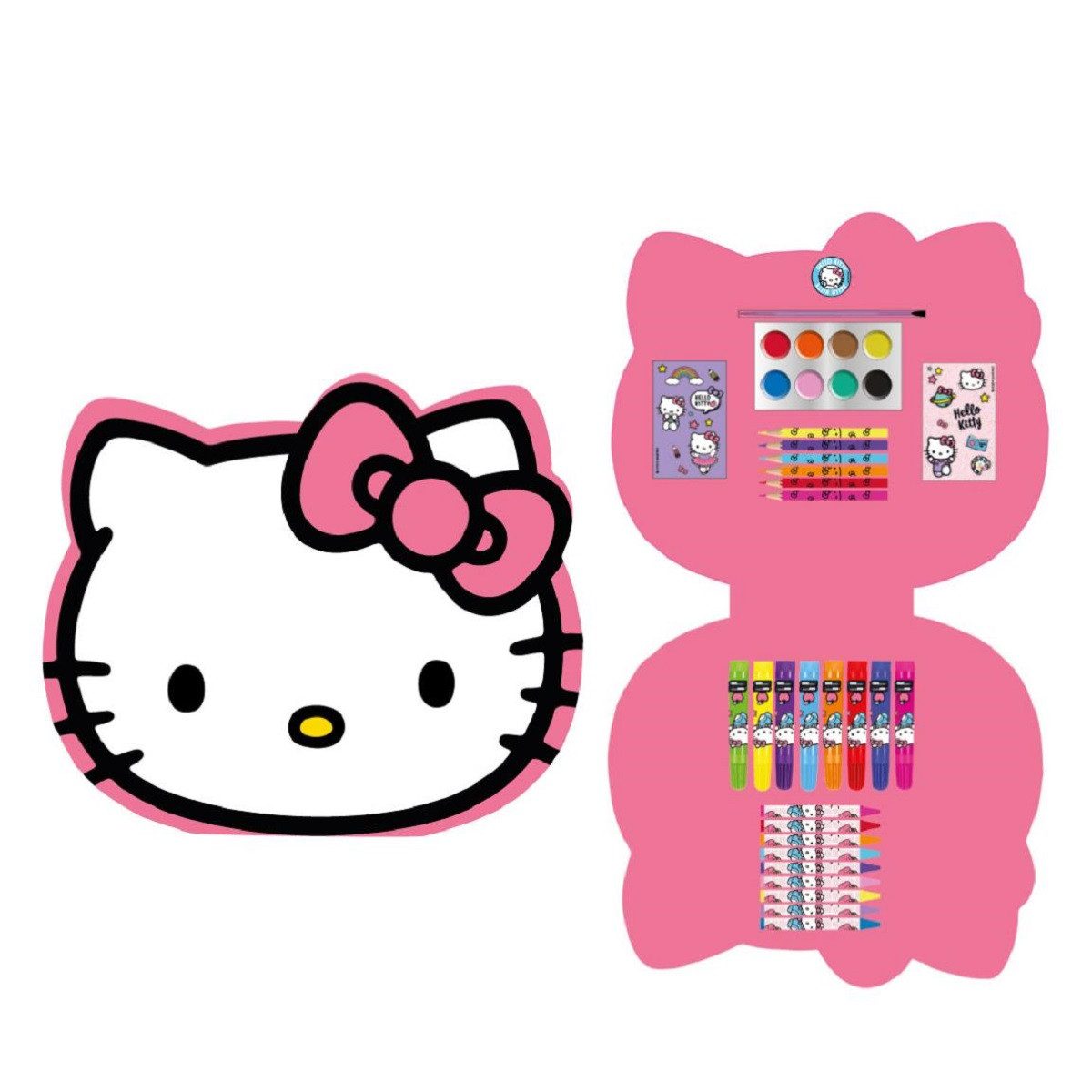 Hello Kitty Farbkasten Schreibwaren- & Malset – Farbenfrohes Pastelfarben Set für Kinder