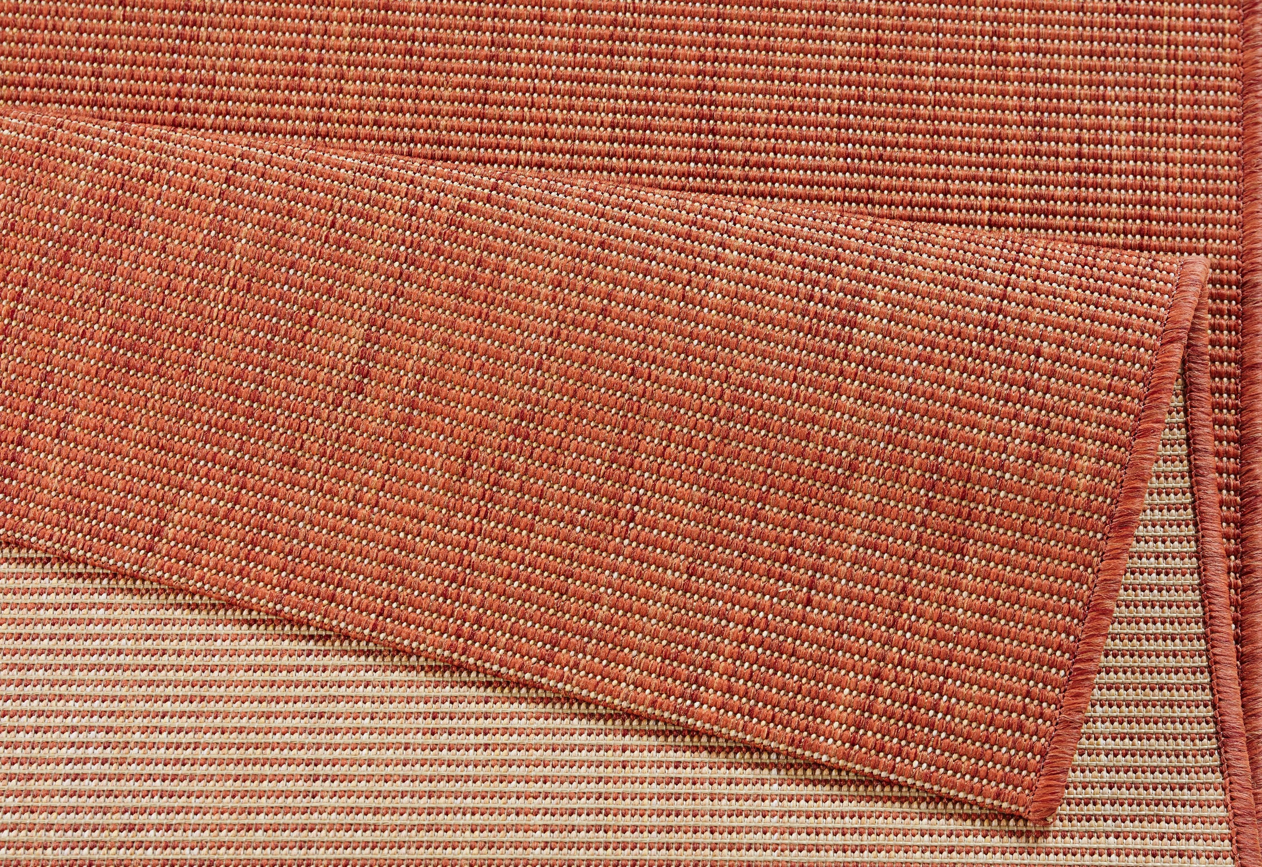 Läufer Match, NORTHRUGS, rechteckig, Höhe: Balkon Wohnzimmer, Teppich, Modern, Unifarben, 8 Outdoor, Kurzflor, In-& mm, terrakotta