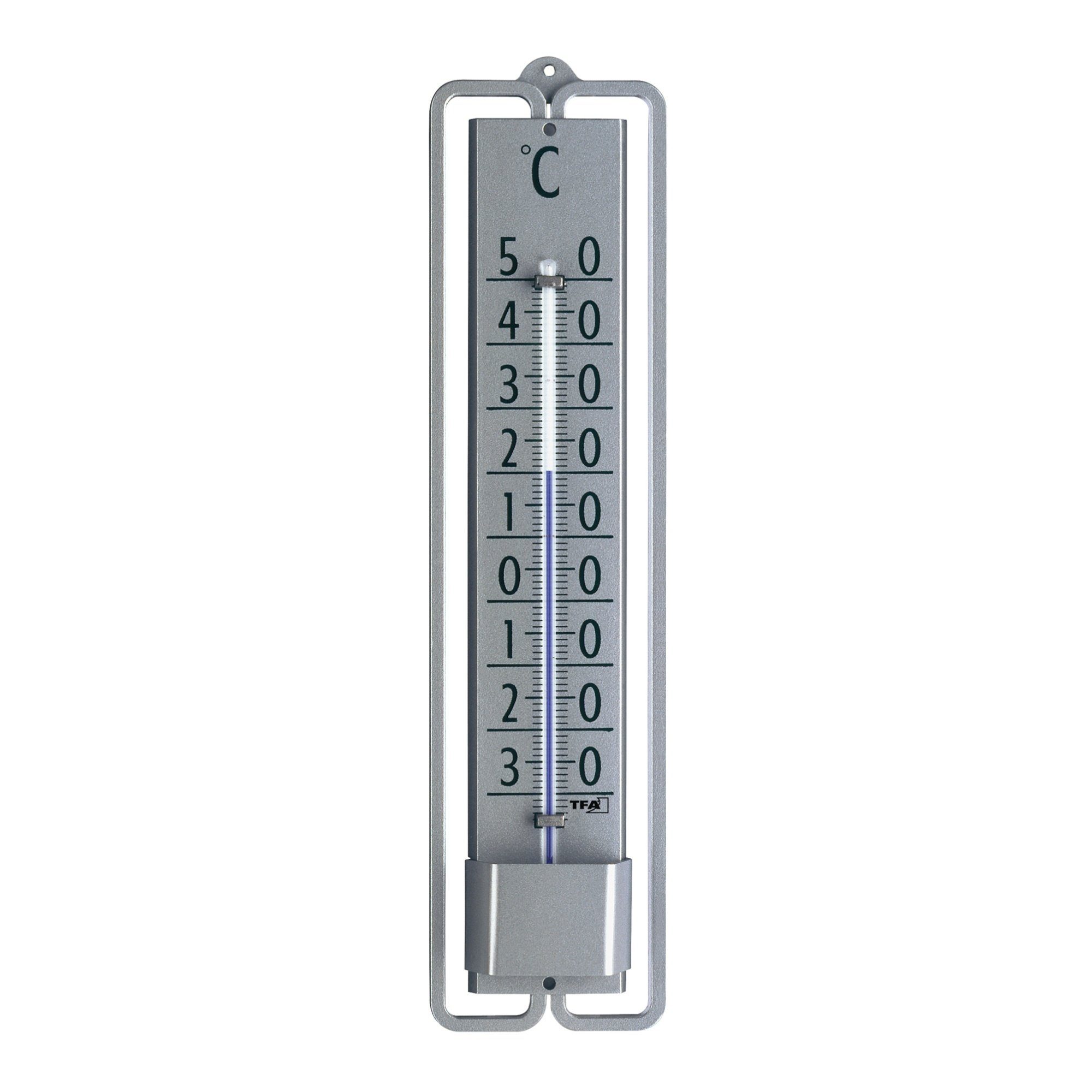 TFA Dostmann Gartenthermometer TFA 12.2001 analoges Innen-Außen-Thermometer aus Metall