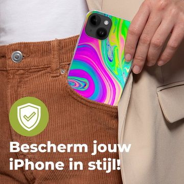 MuchoWow Handyhülle Formen - Farbe - Kunst - Psychedelisch, Handyhülle Telefonhülle Apple iPhone 14 Plus