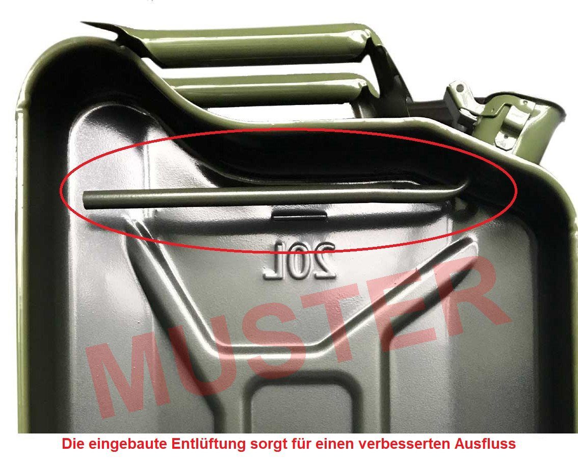 TRUTZHOLM Kanister dunkel Benzinkanister + + Halter 20l Metallkanister flexibel Ausgießer