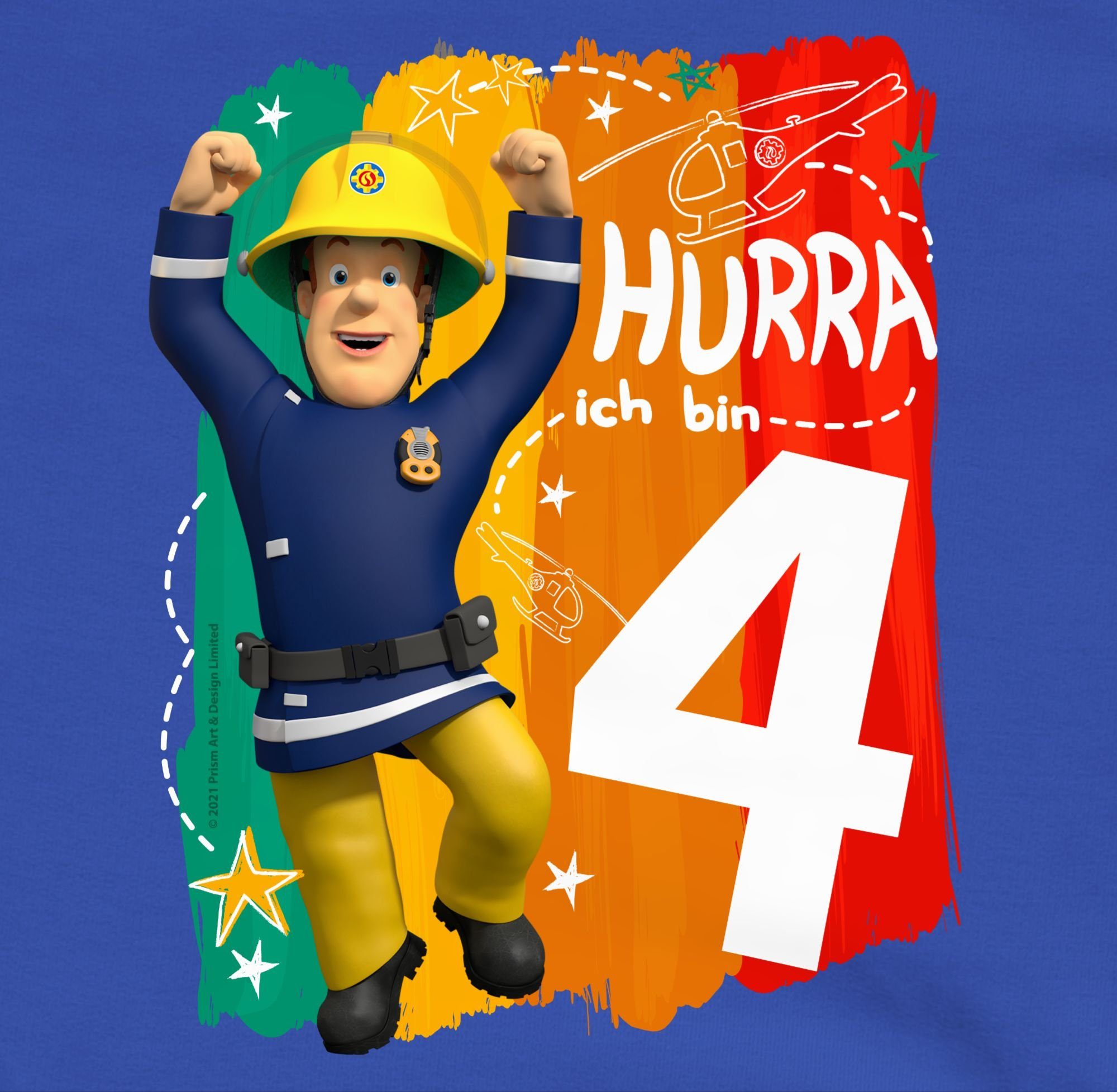 Shirtracer Sweatshirt Hurra ich bin Vier - Sam Feuerwehrmann Sam Mädchen