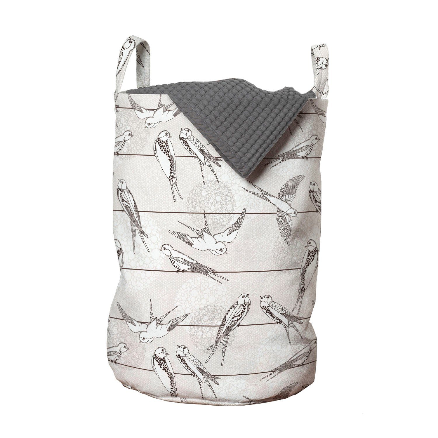 Abakuhaus Wäschesäckchen Wäschekorb mit Griffen Kordelzugverschluss für Waschsalons, Vögel Rötelschwalbe Vogel