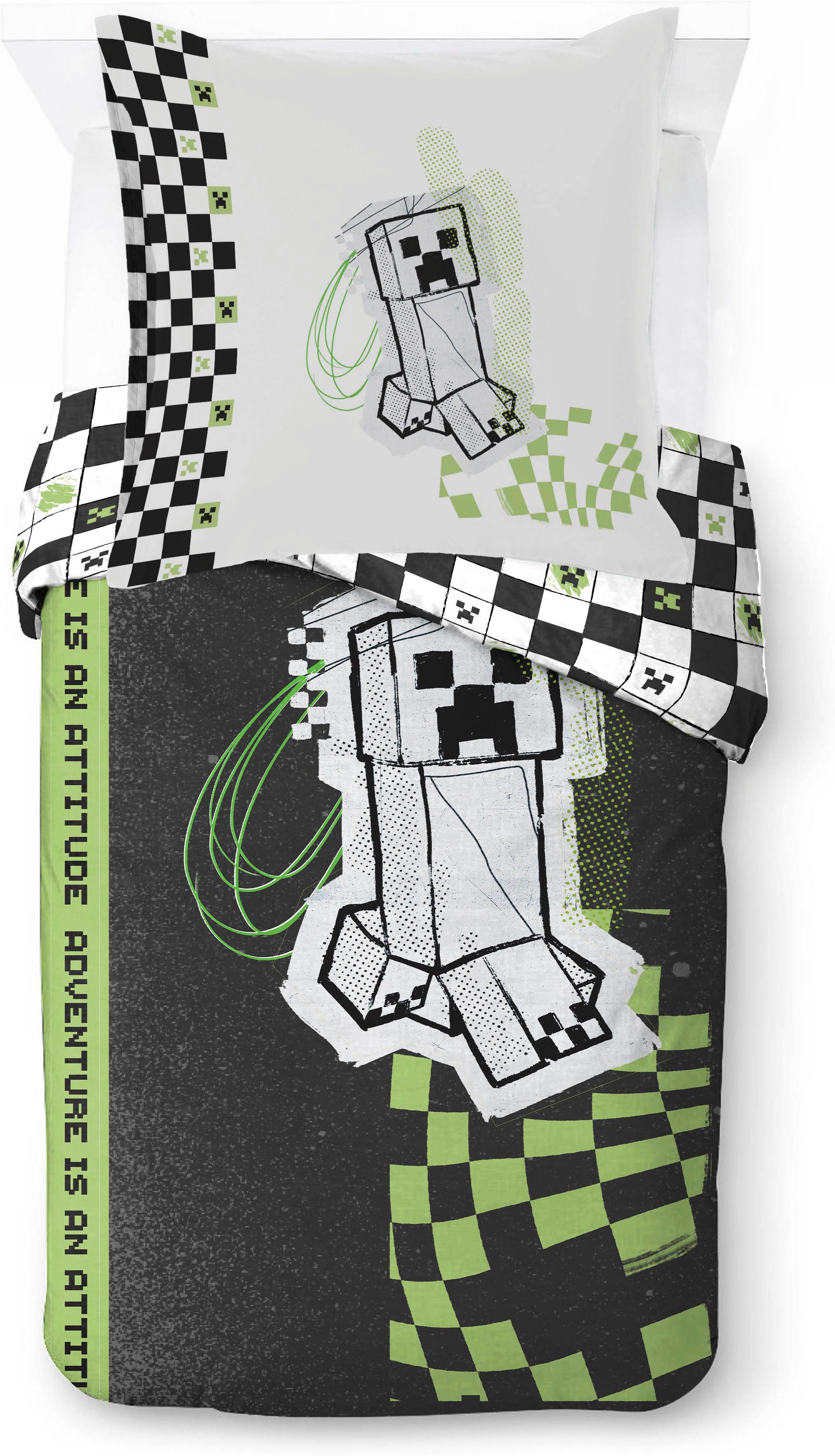 Minecraft Kinderbettwäsche Minecraft Doodle Skate, Linon, 2 teilig, 100% Baumwolle