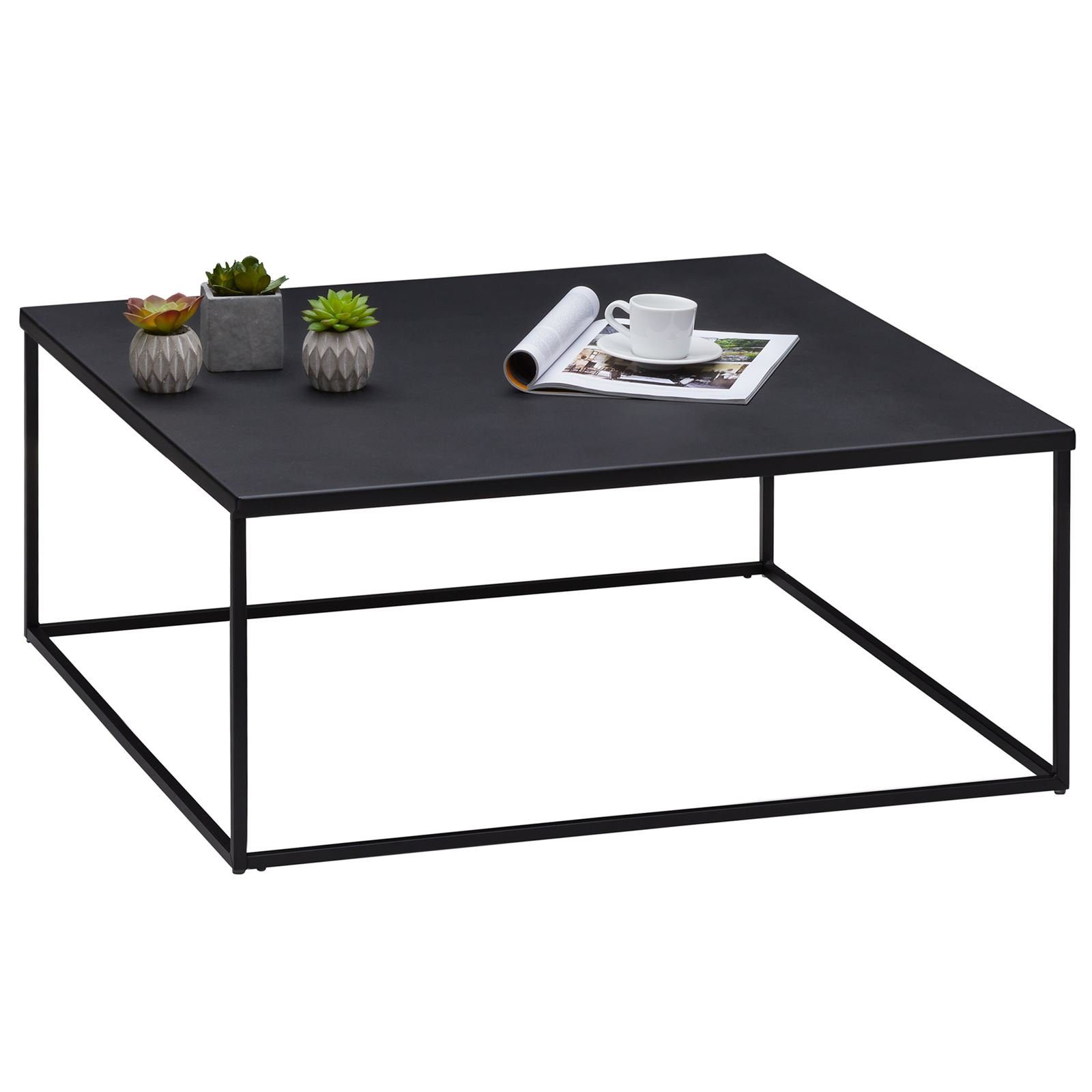 IDIMEX Couchtisch HILAR, Couchtisch 80 x 80 cm Sofatisch Wohnzimmertisch Stubentisch Metall sch schwarz