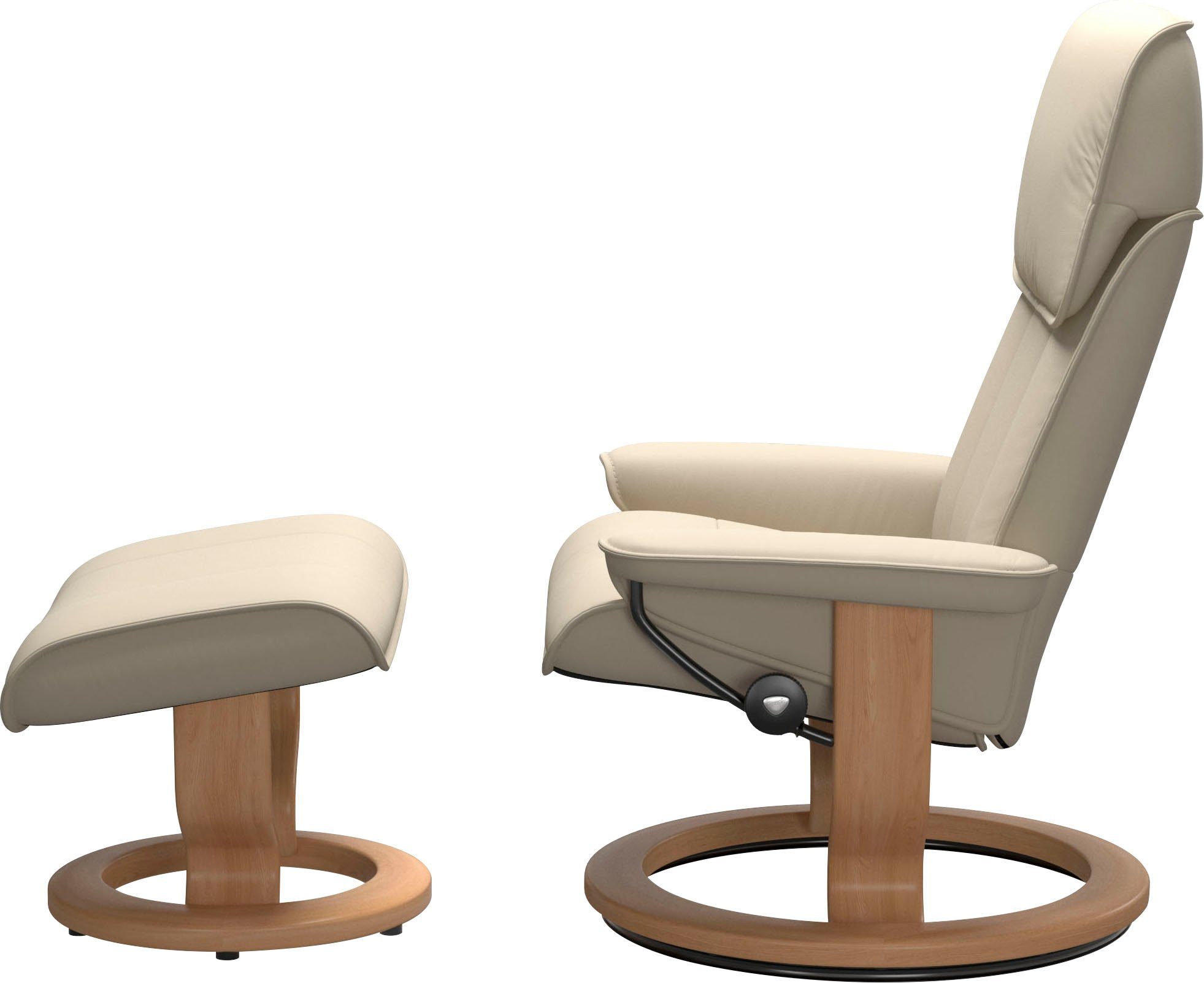 Stressless® Relaxsessel Admiral (Set, Relaxsessel inkl. Hocker), mit Classic Base, Größe M & L, Gestell Eiche