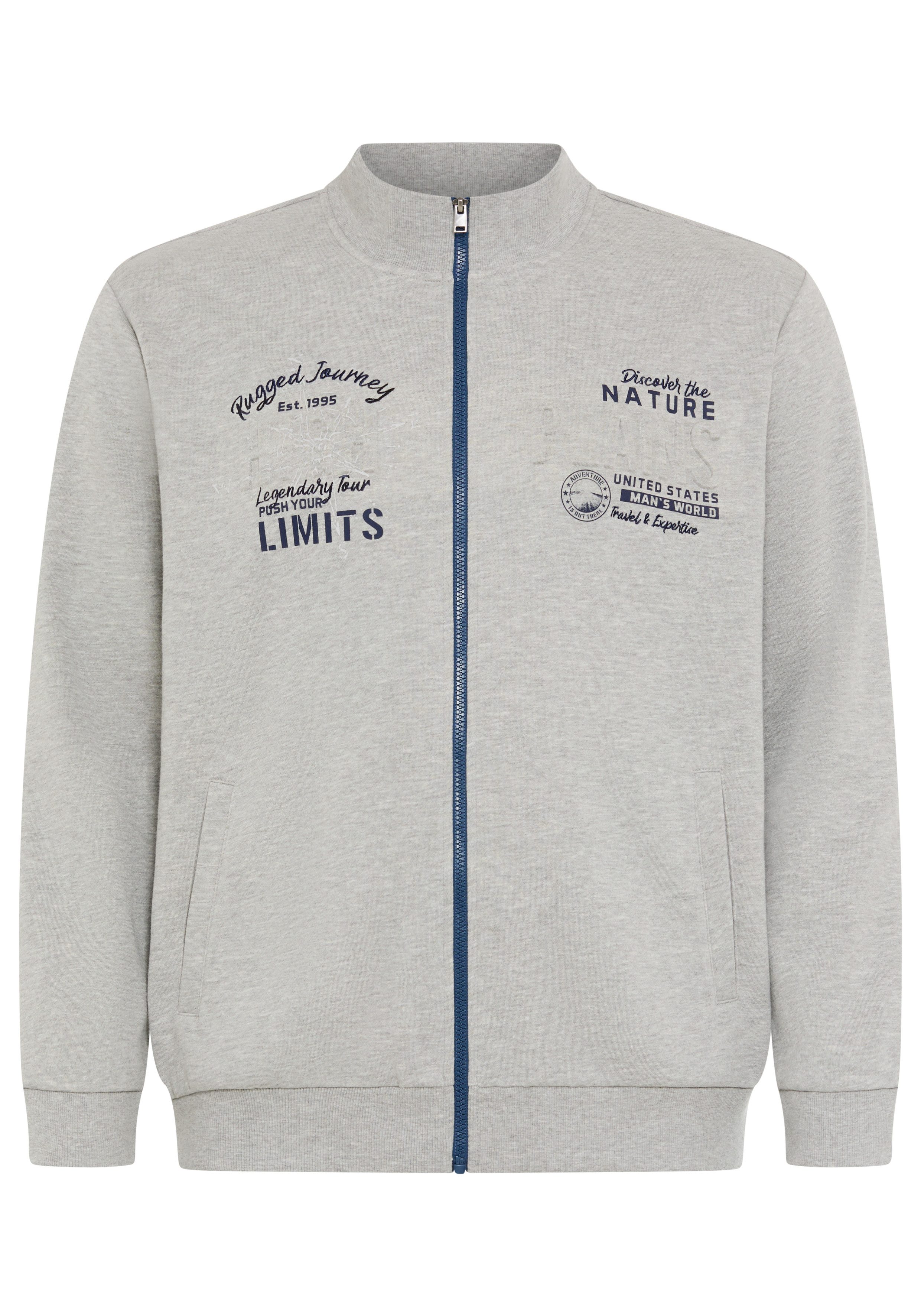 Man's World Plus Sweatjacke aus angerauter Sweatware, Regular Fit, Langarm-Design