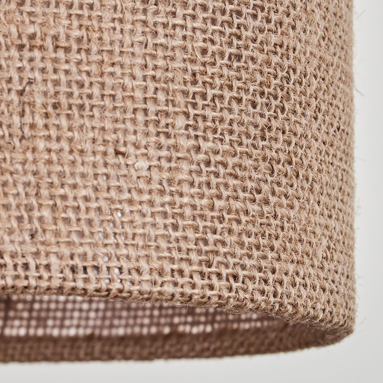 hofstein Pendelleuchte moderne Hängelampe aus Holz/Metall/Leinen in Natur/Schwarz/Beige, ohne Leuchtmittel, Hängeleuchte im skandinavischen Design, 3x E27, ohne Leuchtmittel