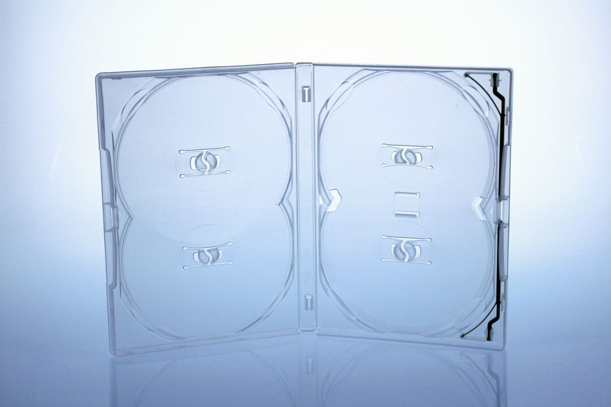 Amaray DVD-Hülle Amaray DVD Hülle / Farbe: transparent / 4er 4fach DVD Box