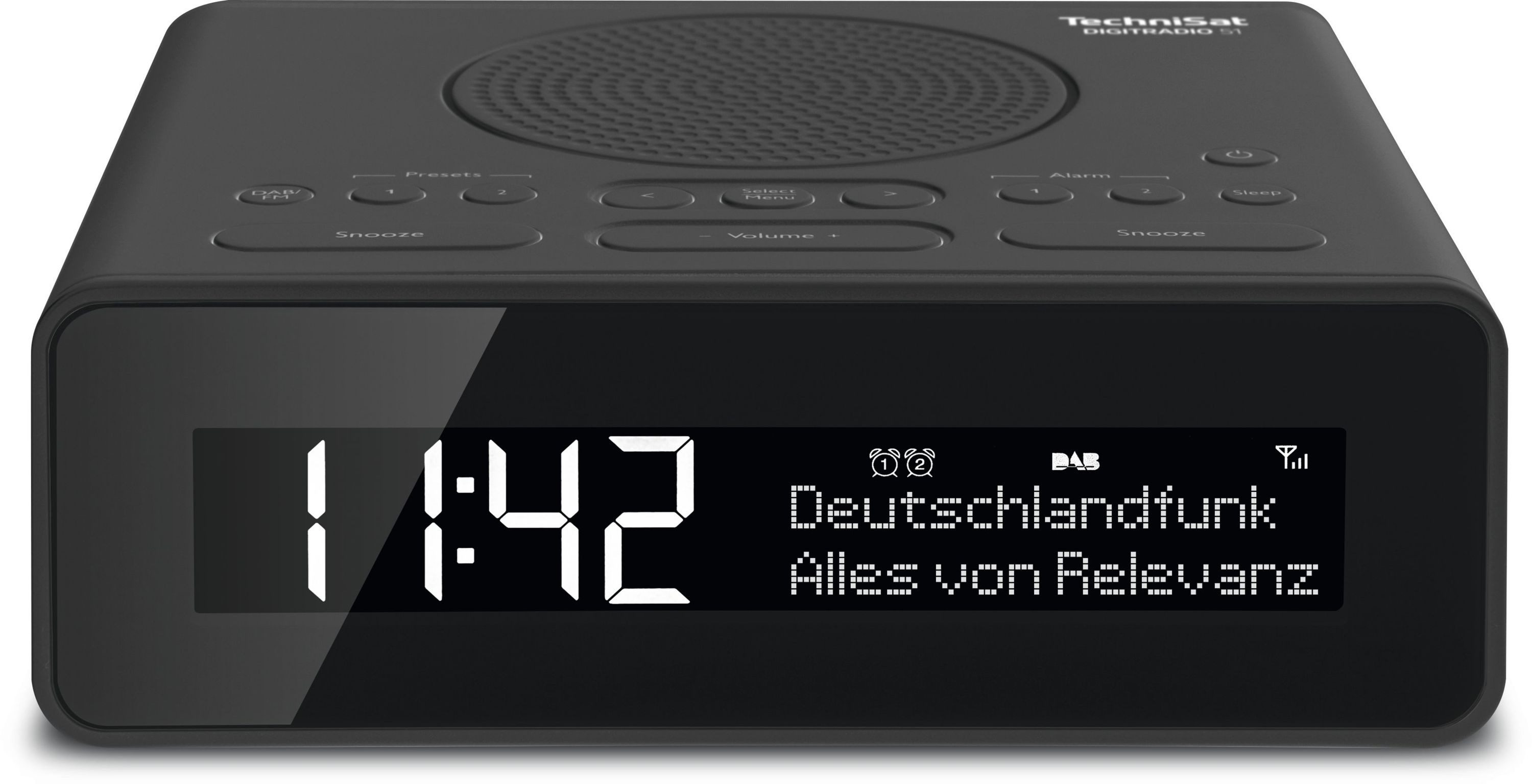 TechniSat DIGITRADIO 51 Digitalradio (DAB) (Digitalradio (DAB), FM-Tuner mit RDS, 1.5 W, DAB+, UKW, 2 Weckzeiten, Snooze, Sleeptimer, dimmbares Display)