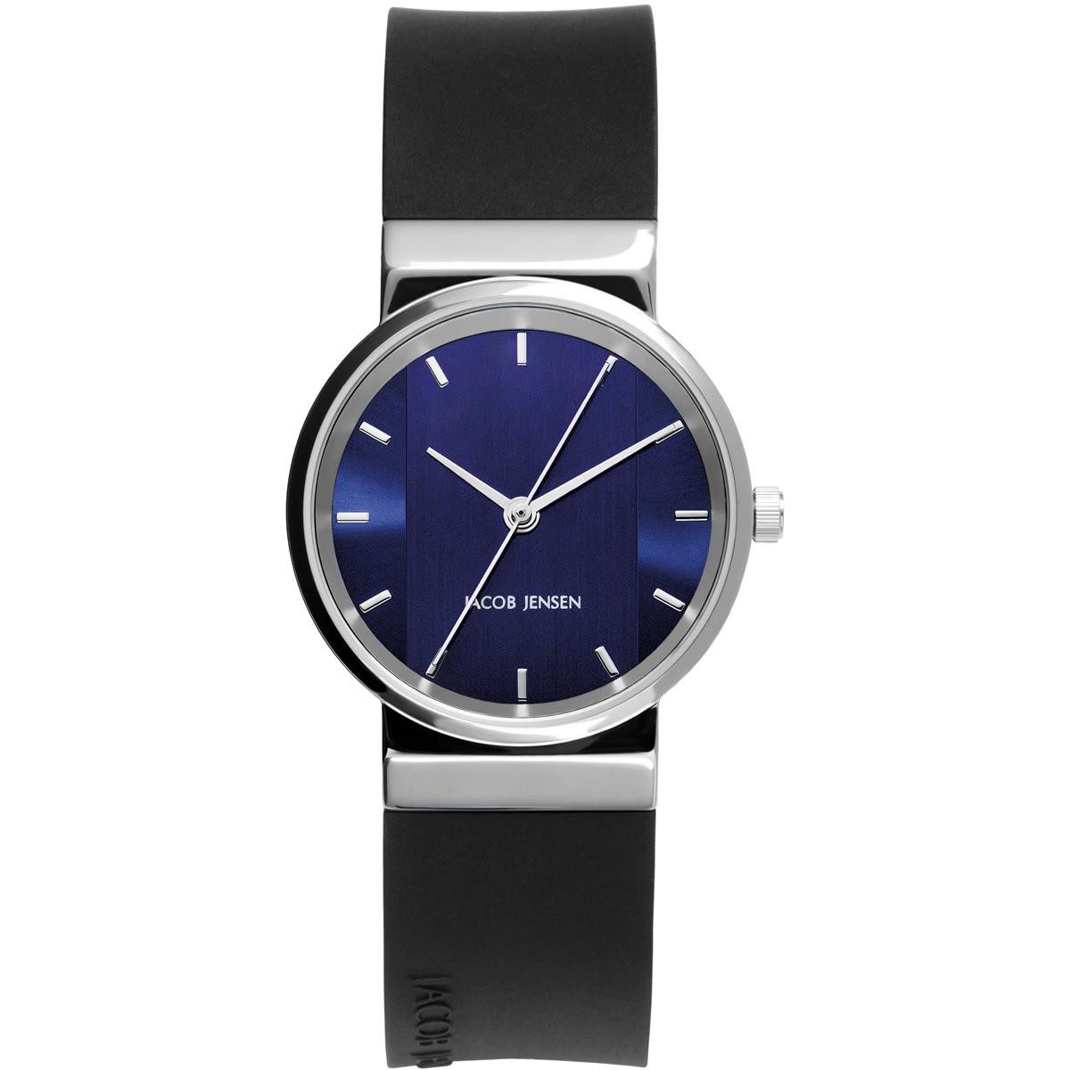 Jacob Jensen Quarzuhr 32749 Jacob Jensen Damen Uhr, Blau, Edelstahl, Kautschuk, (1-tlg)
