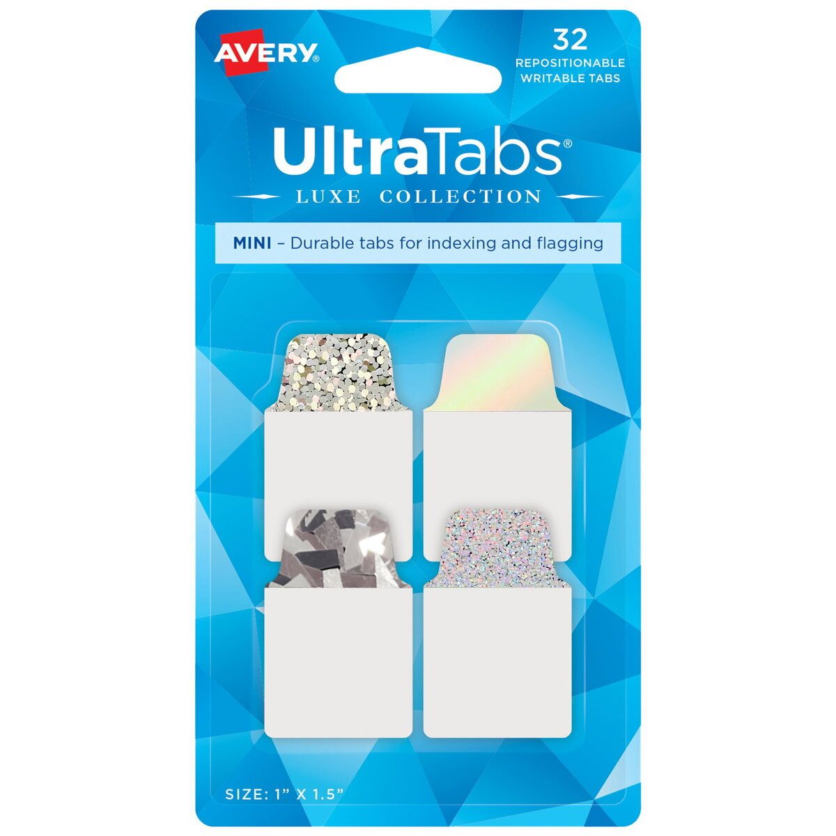 Avery Zweckform Haftnotizblock Haftstreifen UltraTabs Holografisch 25,4x38,1mm 32 Stück