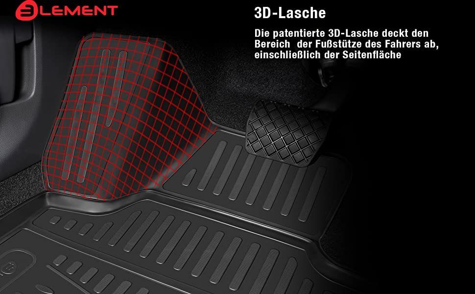 LEMENT Auto-Fußmatten Passgenaue Passform, für 2008 4 PEUGEOT PkW, Peugeot 2008, für tlg., 2013-2019