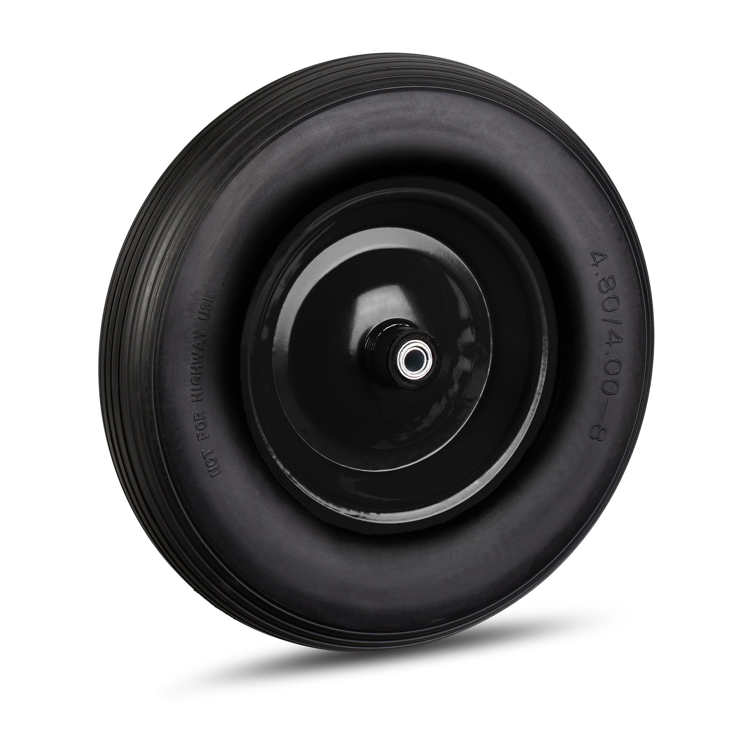 relaxdays Schubkarren-Rad Schubkarrenrad 4.80 4.00-8 mit Adaptern, Schwarz-Schwarz