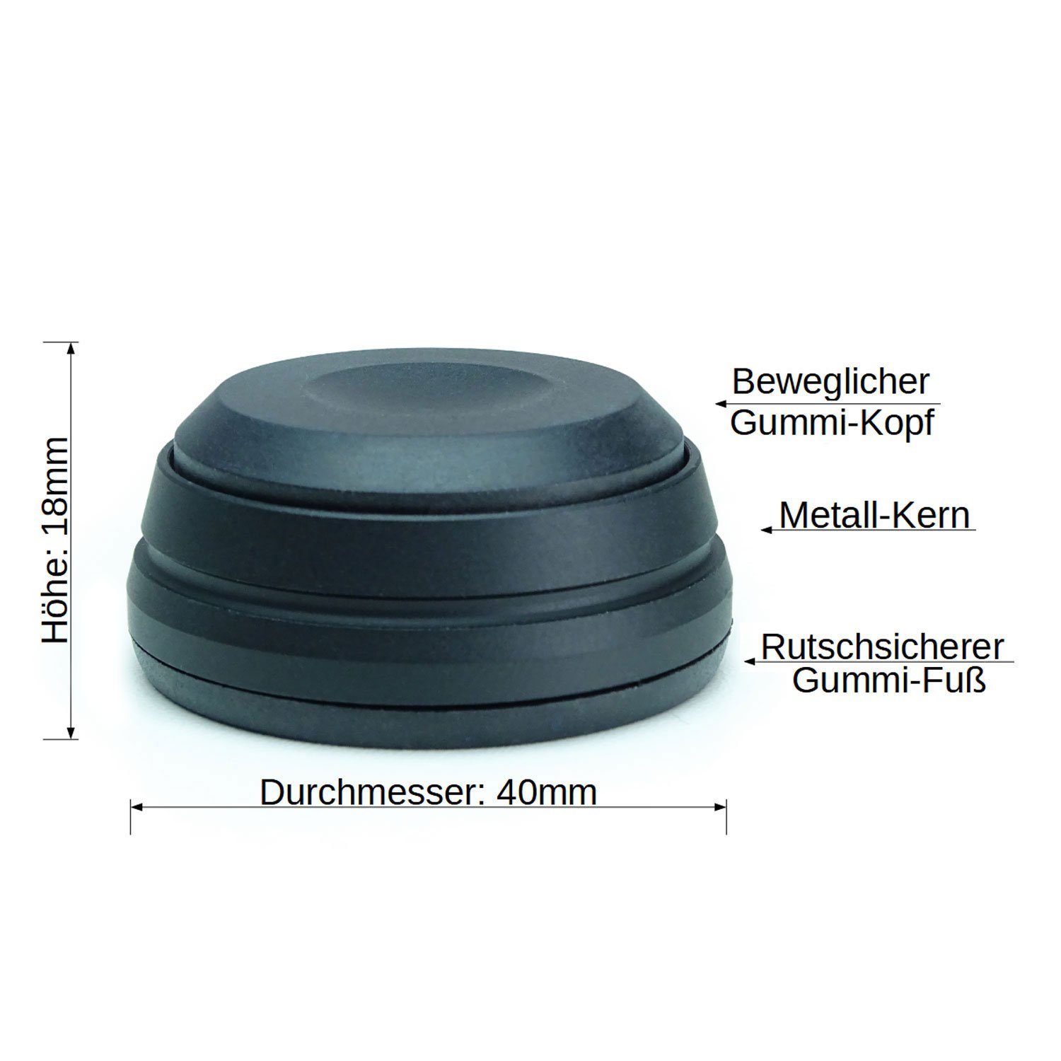 keepdrum Lautsprecherständer keepdrum Lautsprecher Boxen-Füße SSA300 8 Stück, (bis 10,00 Zoll, Boxen-Füße, Schwingungsdämpfer 8 Stück, für 1 Boxenpaar) – Bild 4 von 5