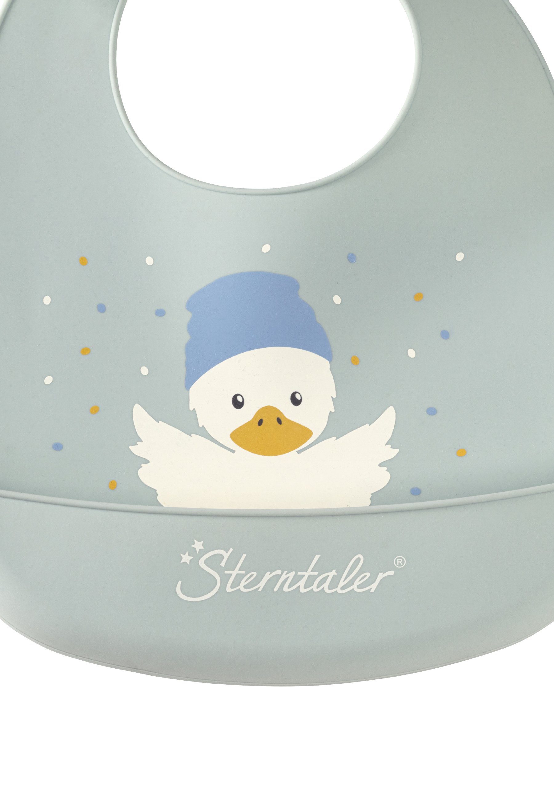 Sterntaler® Lätzchen Silikon Lätzchen ENTE Edda, (Set, 1-St)