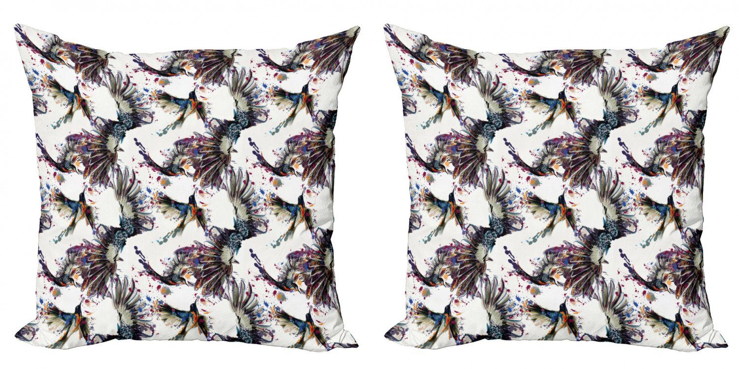 Kissenbezüge Modern Accent Doppelseitiger Digitaldruck, Abakuhaus (2 Stück), Aquarell Lilly mit Vögeln
