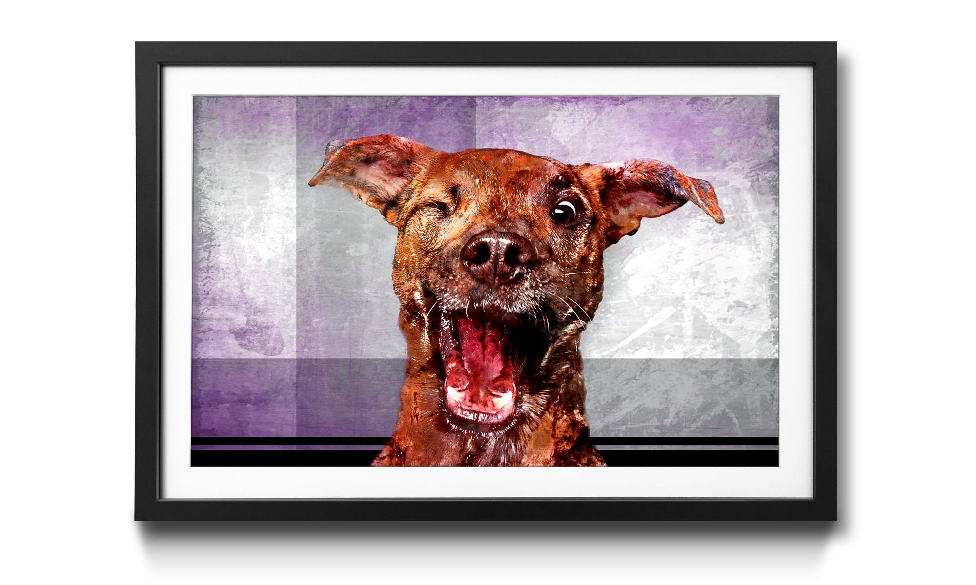 WandbilderXXL Kunstdruck Happy Dog, Hund, Wandbild, in 4 Größen erhältlich