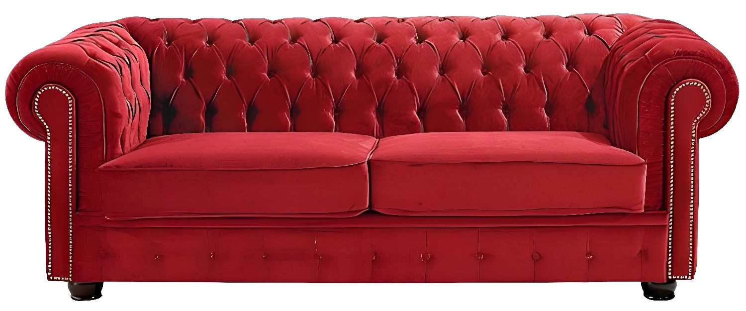 Xlmoebel Chesterfield-Sofa Klassische 3-Sitzer Polstercouch Chesterfield Stil aus Leder, Hergestellt in Europa