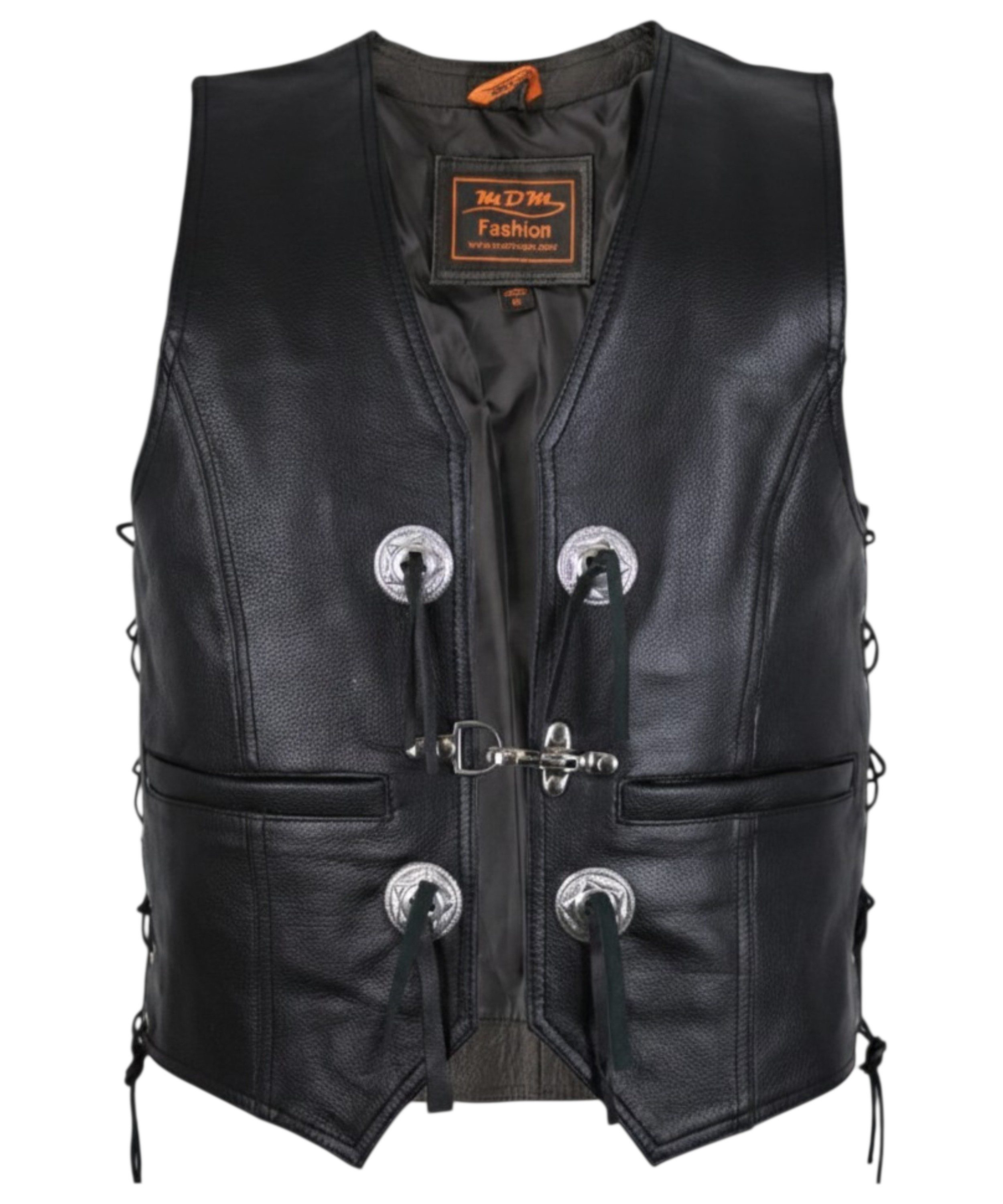 Lederweste Herren Biker Lederweste mit Conchos
